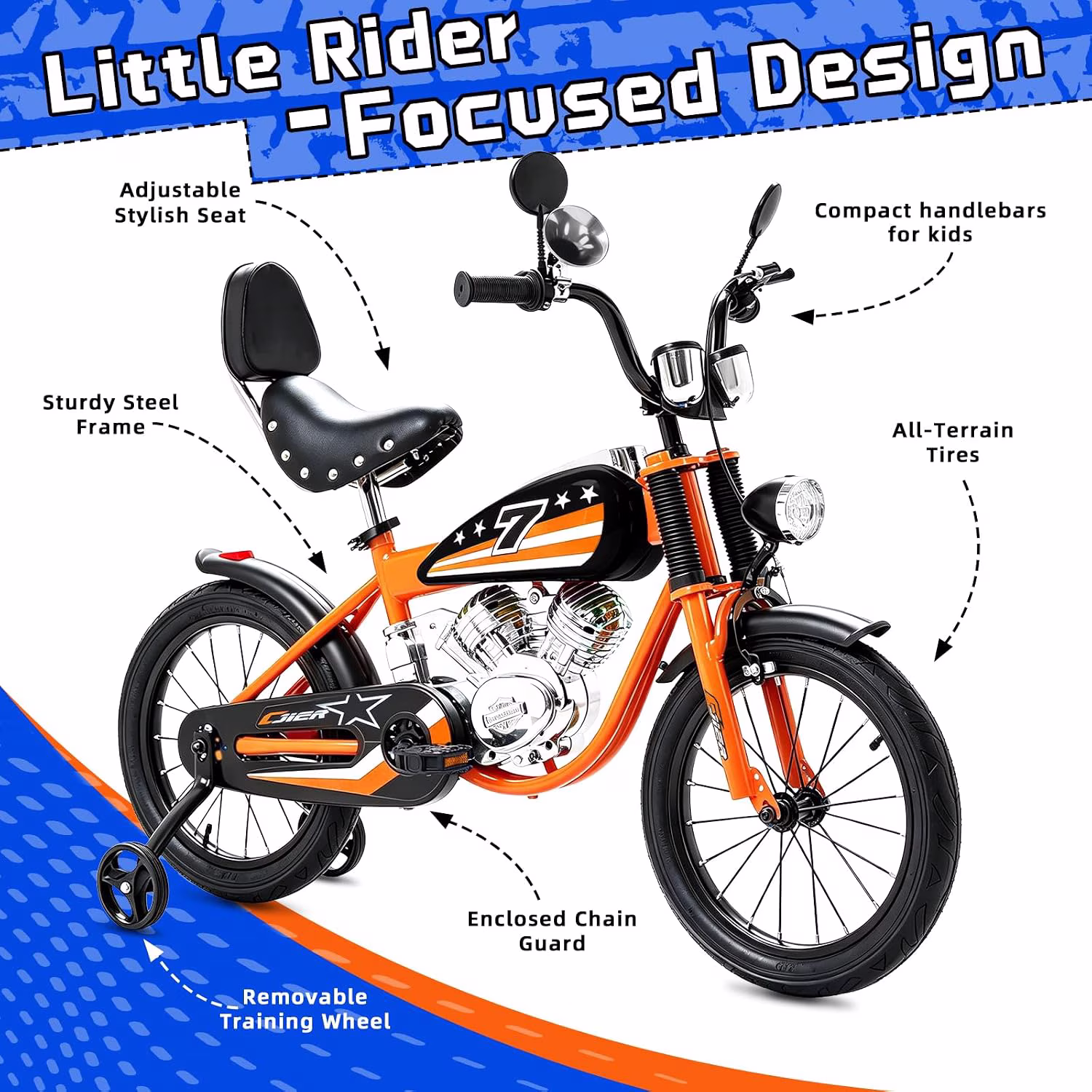 ICEELF 12 Inch Kids Bike with Training Wheels, Boys Girls Bike for Kids 3-4 Years Old, Adjustable Seat & Handlebar - Image 5