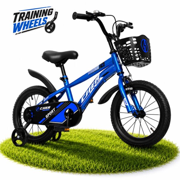 ICEELF 14 inch Kids Bike, Carbon Steel Frame, Dual Brakes, Adjustable Seat,Training Wheels for Boys Girls Ages 3