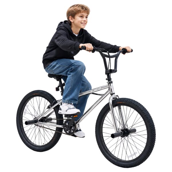 ICEELF 20 Inch BMX Bicycle for Boys & Girls, Fits Riders 4'0"–5'0", Unisex Bike with 4 Pegs, High-Carbon Steel Frame, 360° Handlebar Rotation