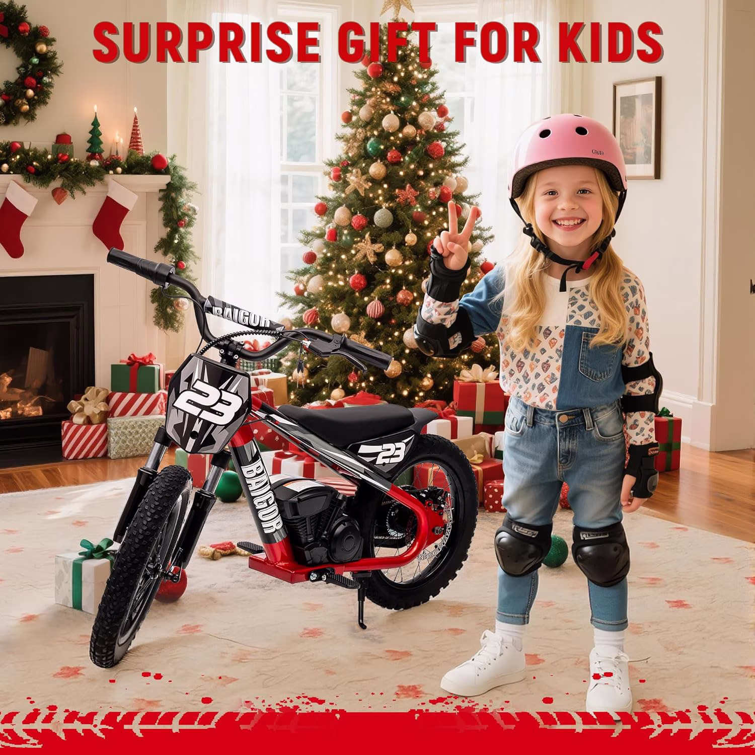 ICEELF 250w Electric Dirt Bike for Kids 8-12, 24v Detachable Battery Electric Balance Bike, 16" Tires, up to 15mph Kids Electric Bike for Outdoor Riding - Image 3