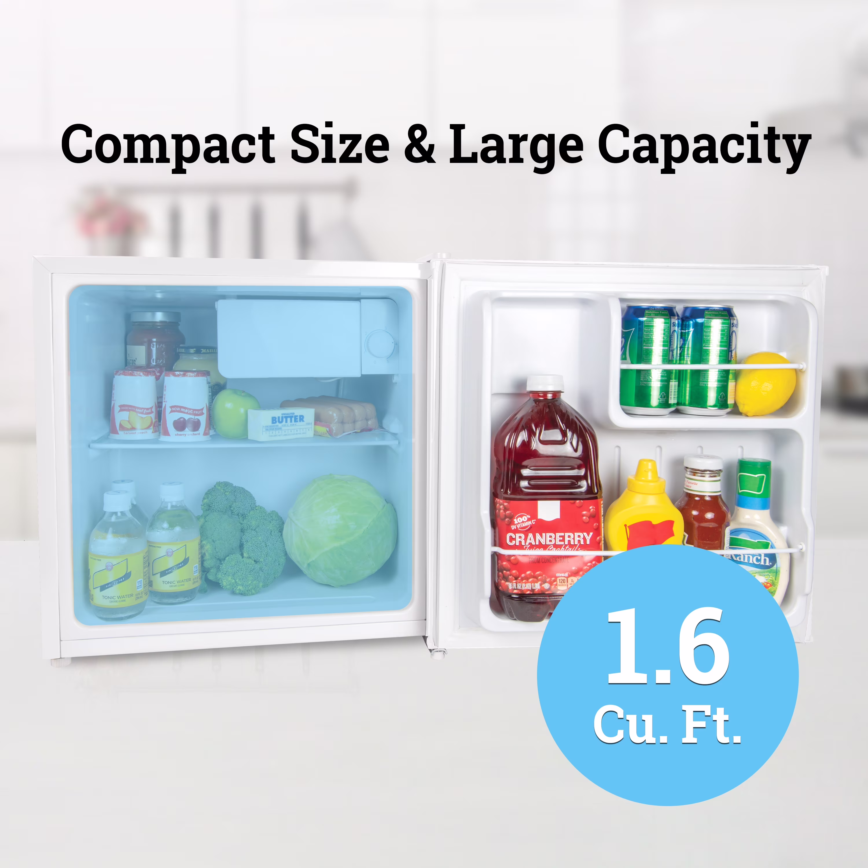 Igloo 1.6 cu. ft. Mini Refrigerator, Single Door Mini Fridge With Freezer, White - Image 4