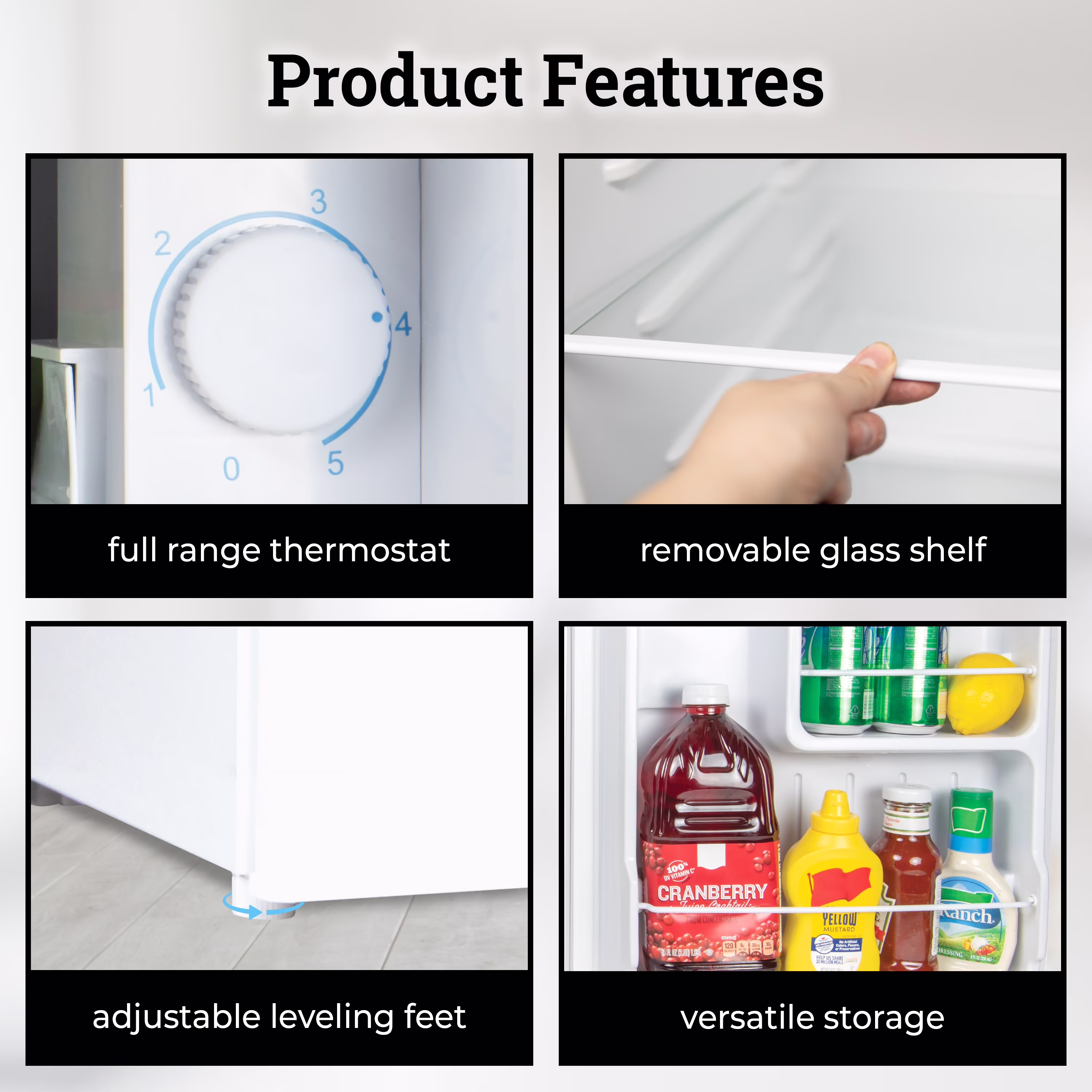 Igloo 1.6 cu. ft. Mini Refrigerator, Single Door Mini Fridge With Freezer, White - Image 2
