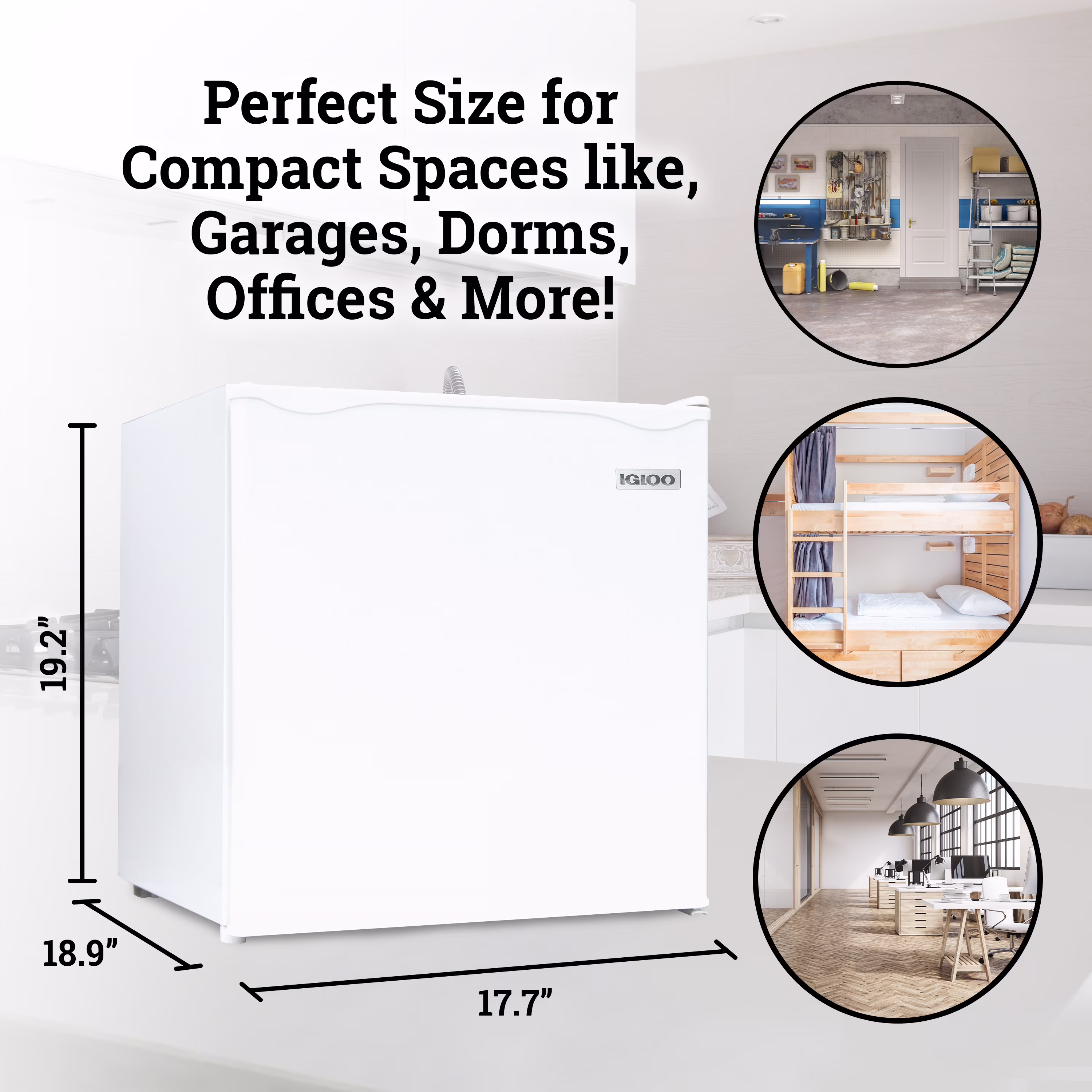 Igloo 1.6 cu. ft. Mini Refrigerator, Single Door Mini Fridge With Freezer, White - Image 5