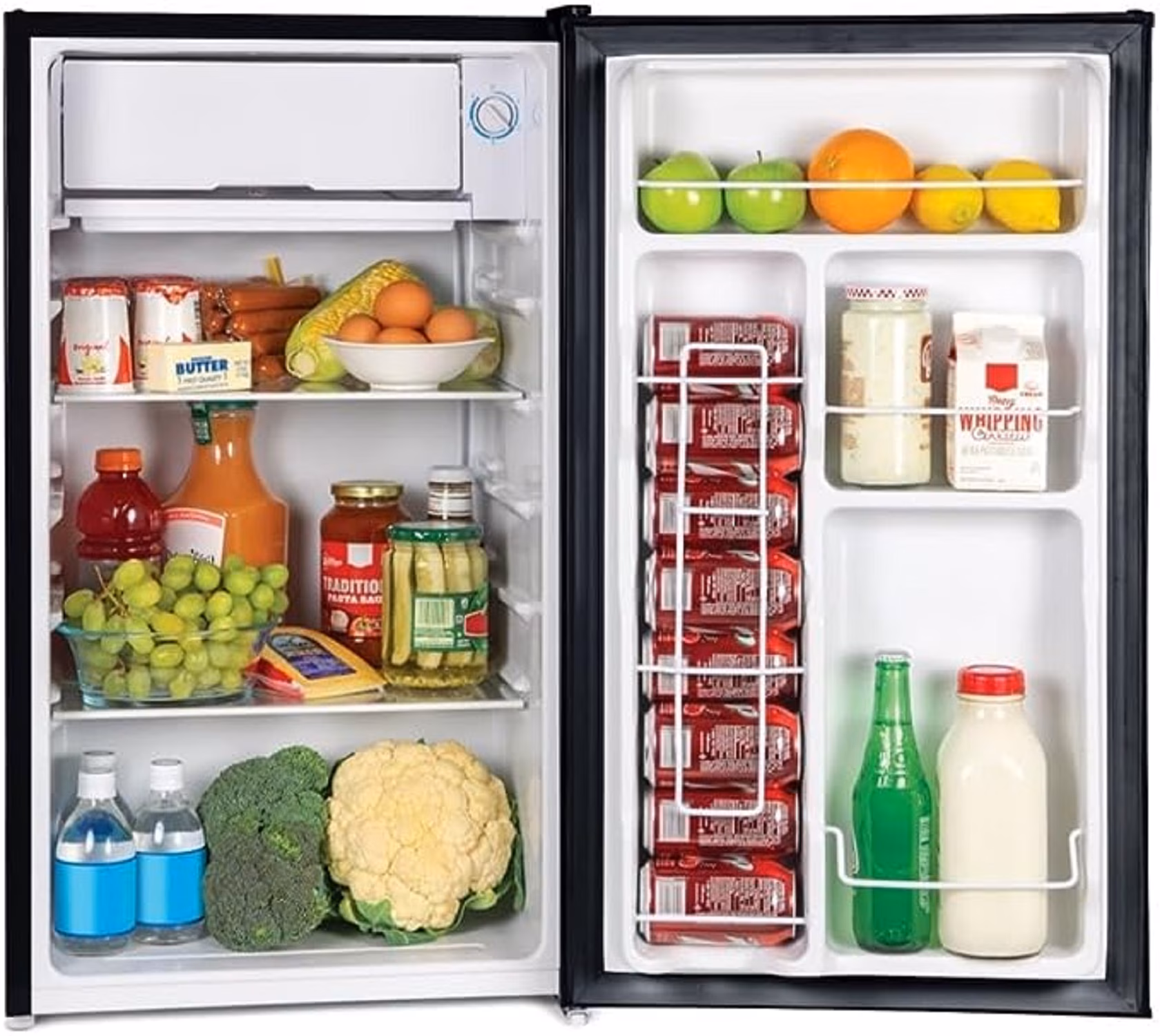 Igloo 3.2 cu. ft. Mini Refrigerator, Single Door Mini Fridge With Freezer, 8-Can Dispenser, Black - Image 2