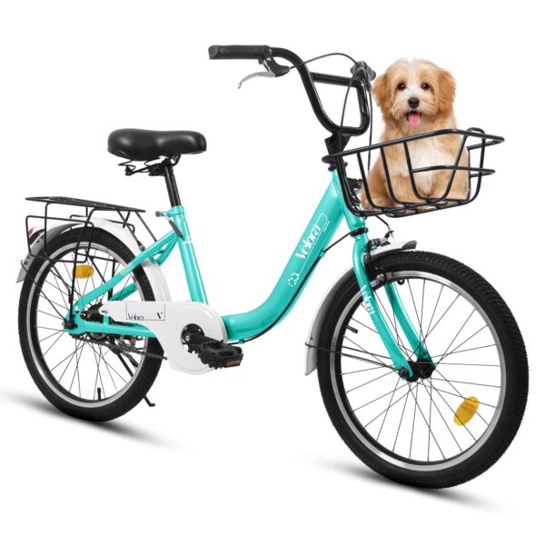 imerelez Kids Bike 20 Inch for Boys Girls Ages 6-12, Single-Speed with Dual V-Brake & Coaster Brakes, Lightweight Steel Frame, Multiple Colors (Pink/Green/Purple/White)