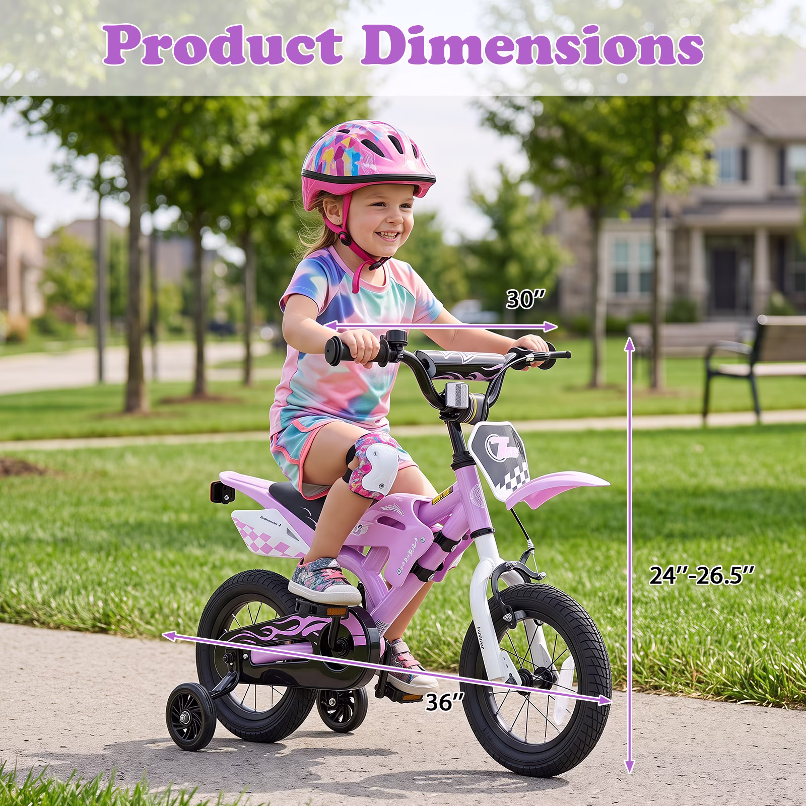 Infans 12" Kids Bike w/Removable Training Wheels Dual Brake System for Ages 3-4 Years - Image 2