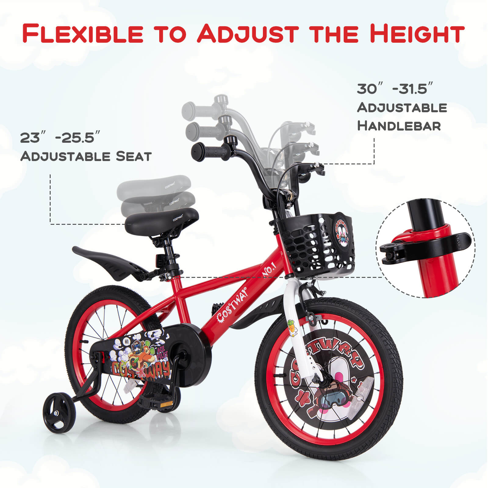Infans 16" Kid’s Bike for 4-7 with Height-Adjustable Handlebar & Saddle Handbrake - Image 2