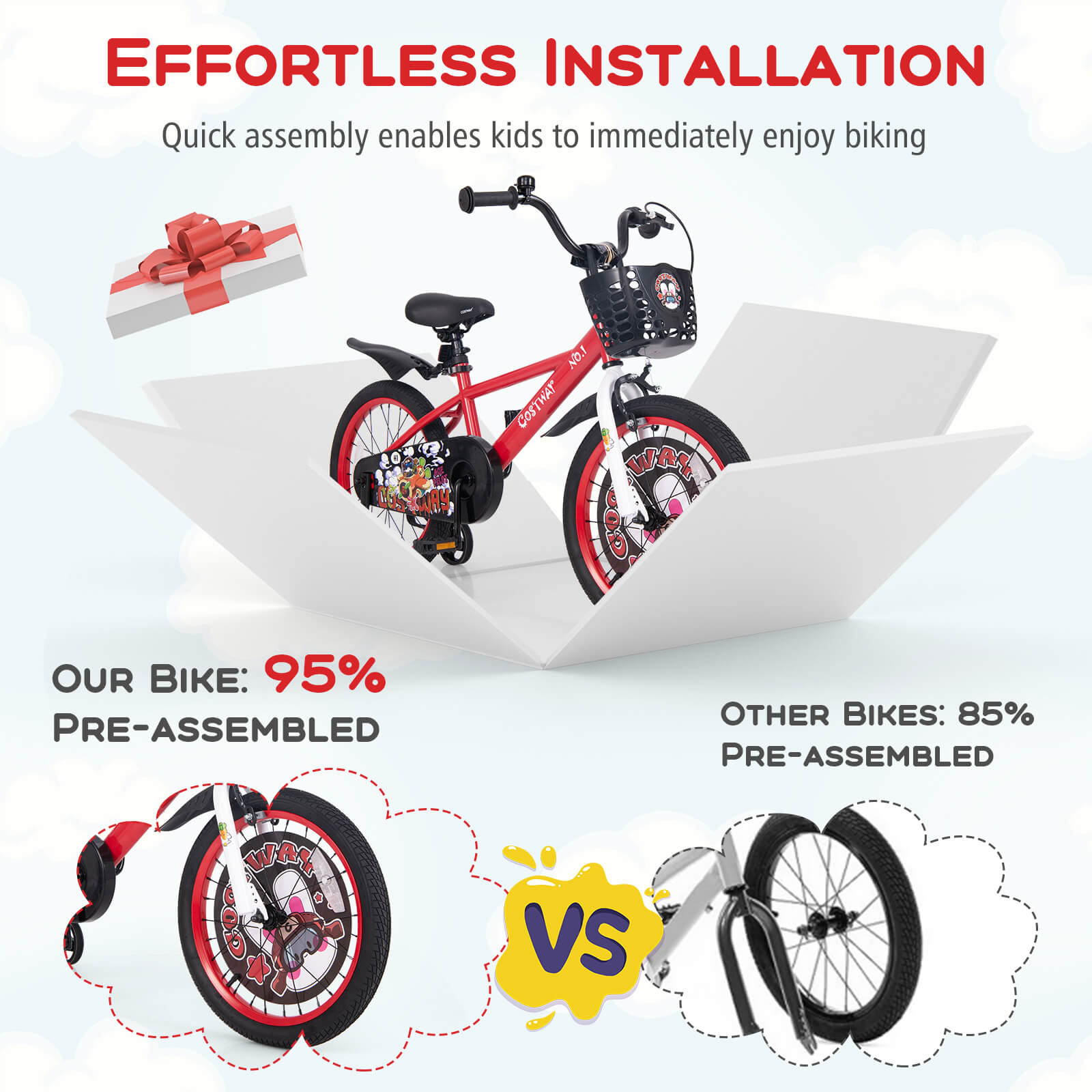 Infans 18" Kid’s Bike for 4-8 with Height-Adjustable Handlebar & Saddle Handbrake - Image 3