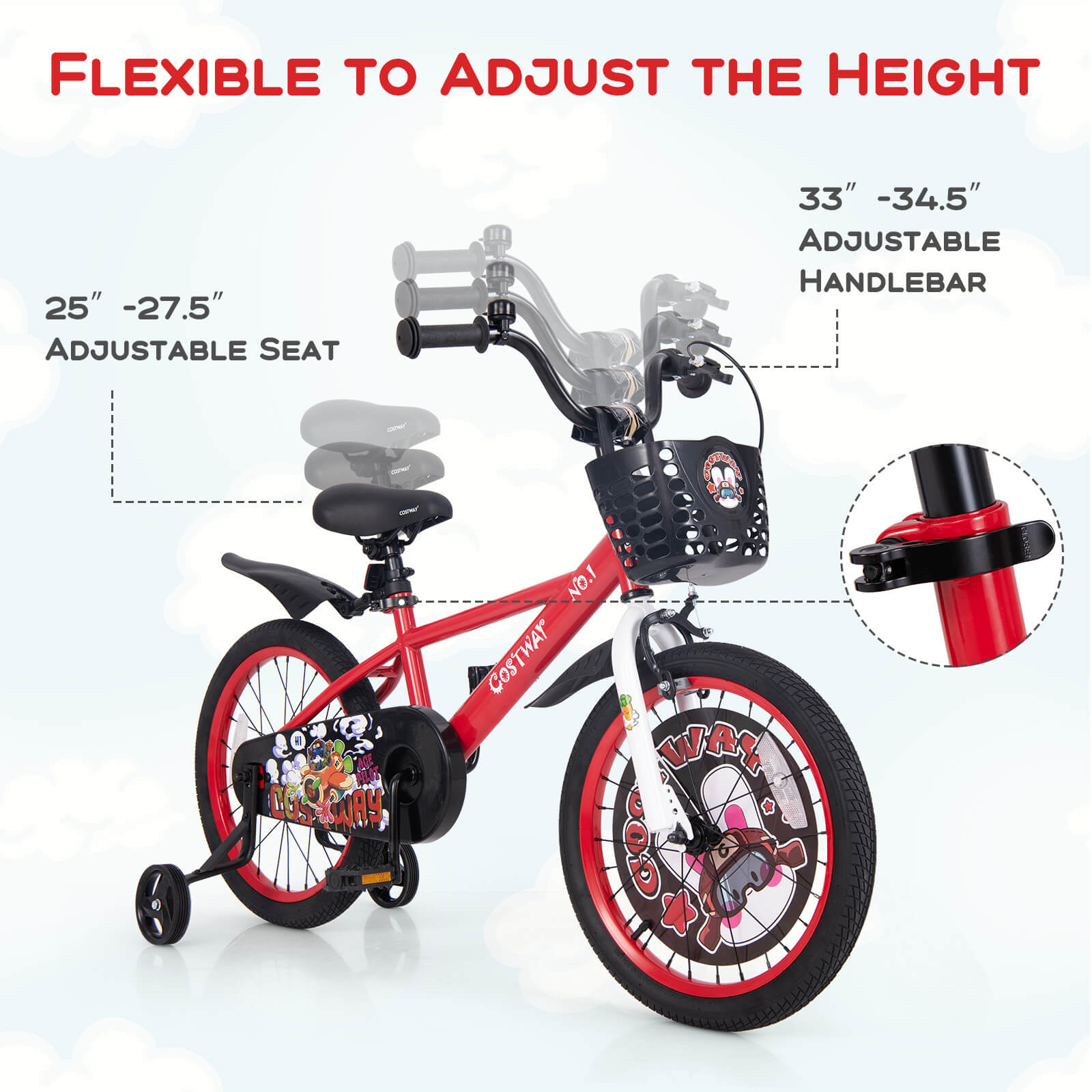 Infans 18" Kid’s Bike for 4-8 with Height-Adjustable Handlebar & Saddle Handbrake - Image 5