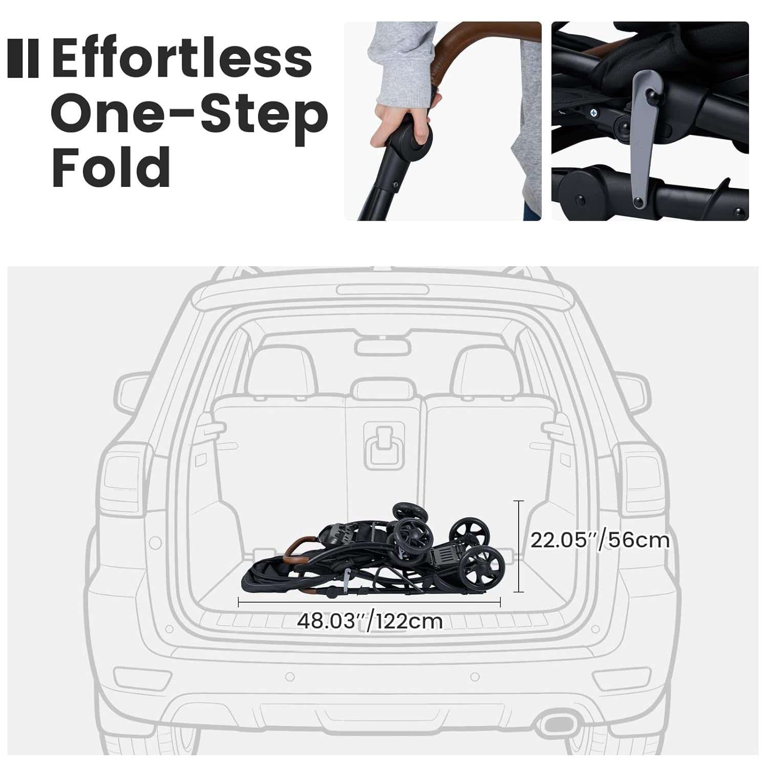 INFANS Double Stroller with Leather Handle, Front Seat 2-Position Recline, Rear Standing Board, 5-Point Harnesses, Dual Rear Brakes and Lockable Front Wheels, Baby Pushchair for Toddlers - Image 2