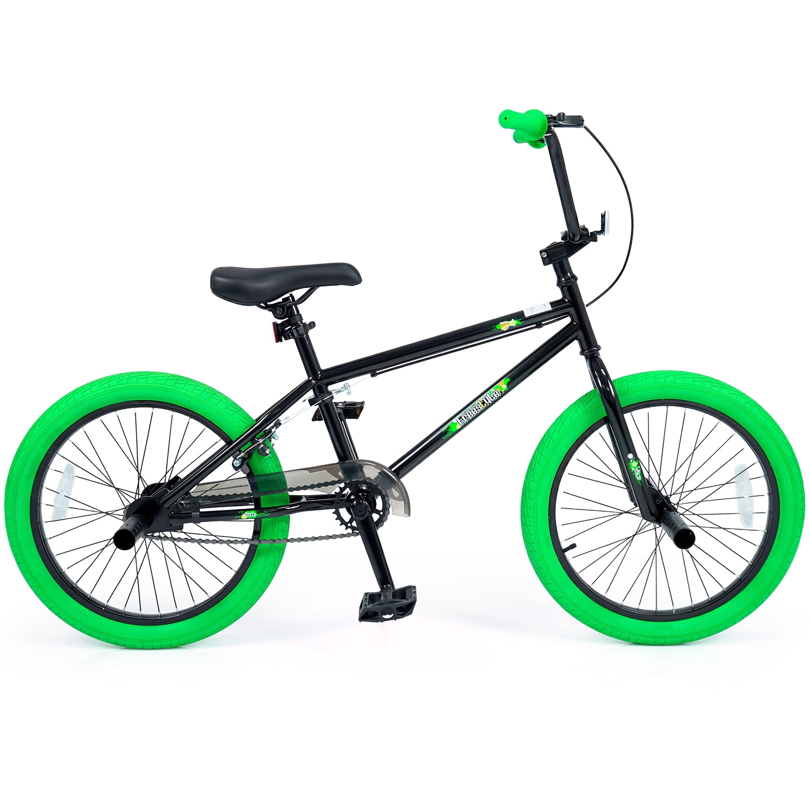 Infans Freestyle BMX Bike, 20" Trick Bicycle w/ 360 Degree Steering, Adjustable Seat