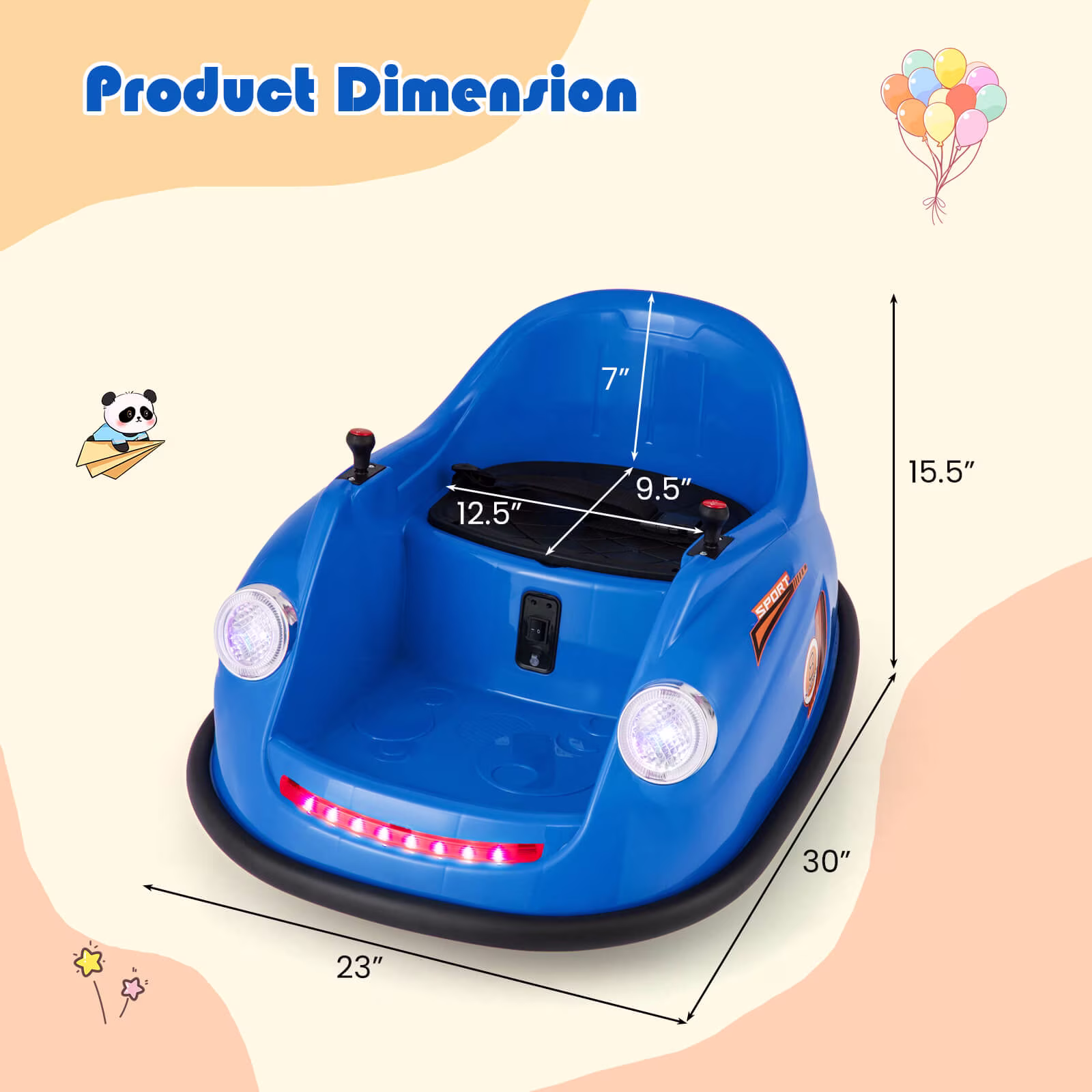 Infans Ride on Bumper Car for Kids with Remote Control 360 Degree Spin LED Light - Image 5