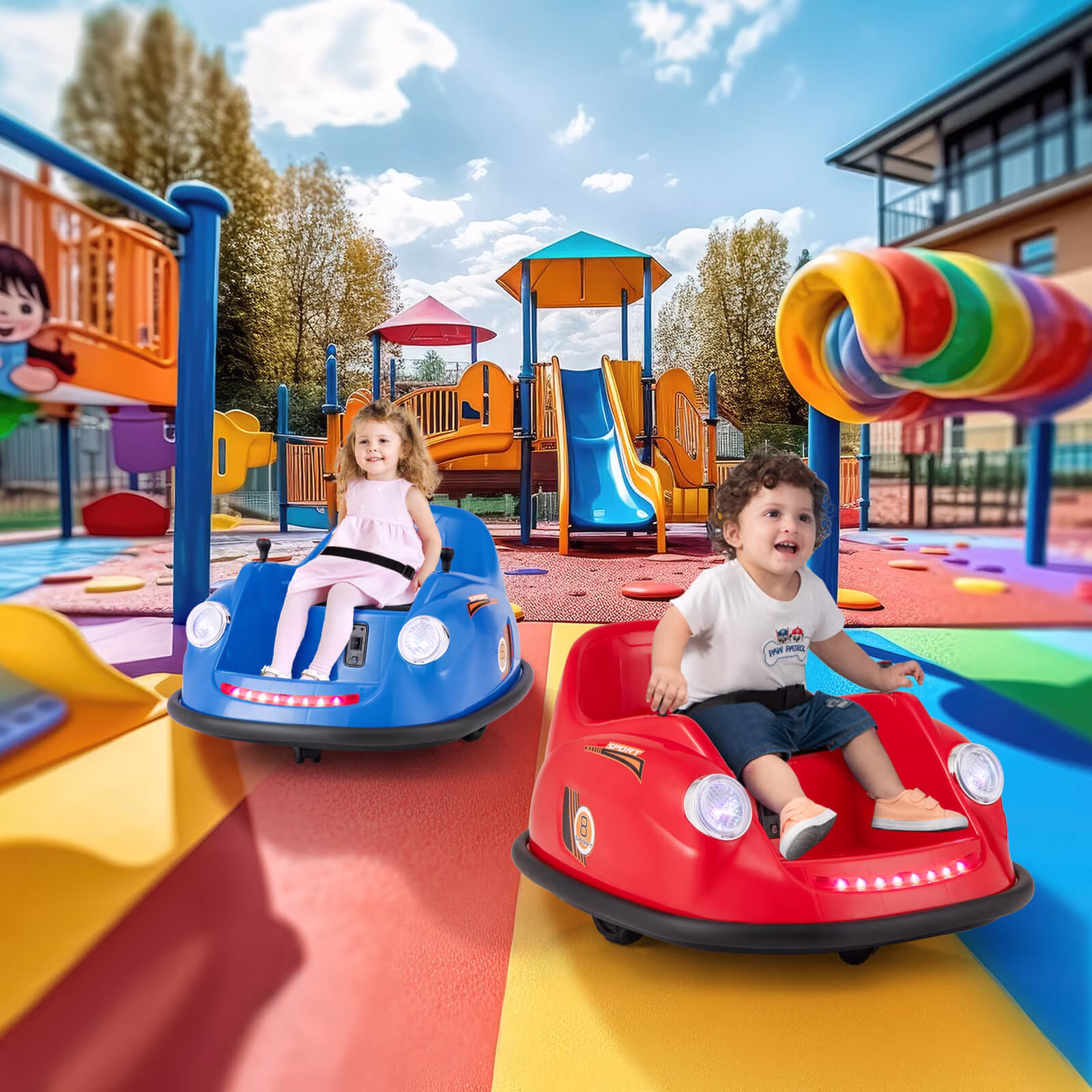 Infans Ride on Bumper Car for Kids with Remote Control 360 Degree Spin LED Light - Image 4