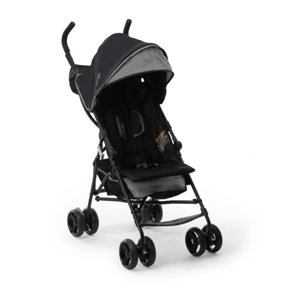 Ingenuity 3D Mini Convenience Stroller - Lightweight Stroller with Compact Fold, Multi- Position Recline, Canopy with Pop Out Sun Visor - Umbrella Stroller for Travel and More, Grey
