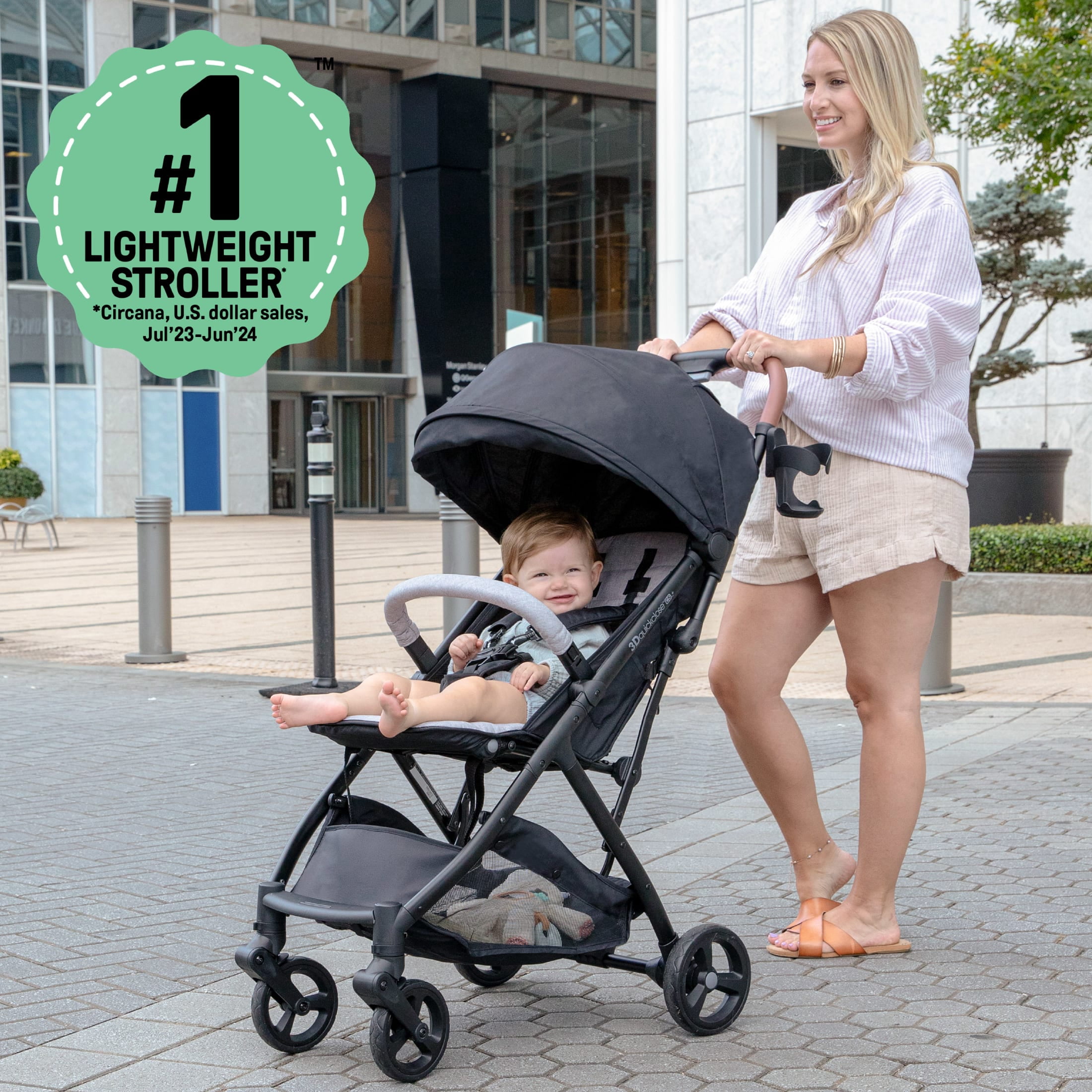 Ingenuity 3Dquickclose CS+ Compact Fold Infant Baby Stroller, Black - Image 2