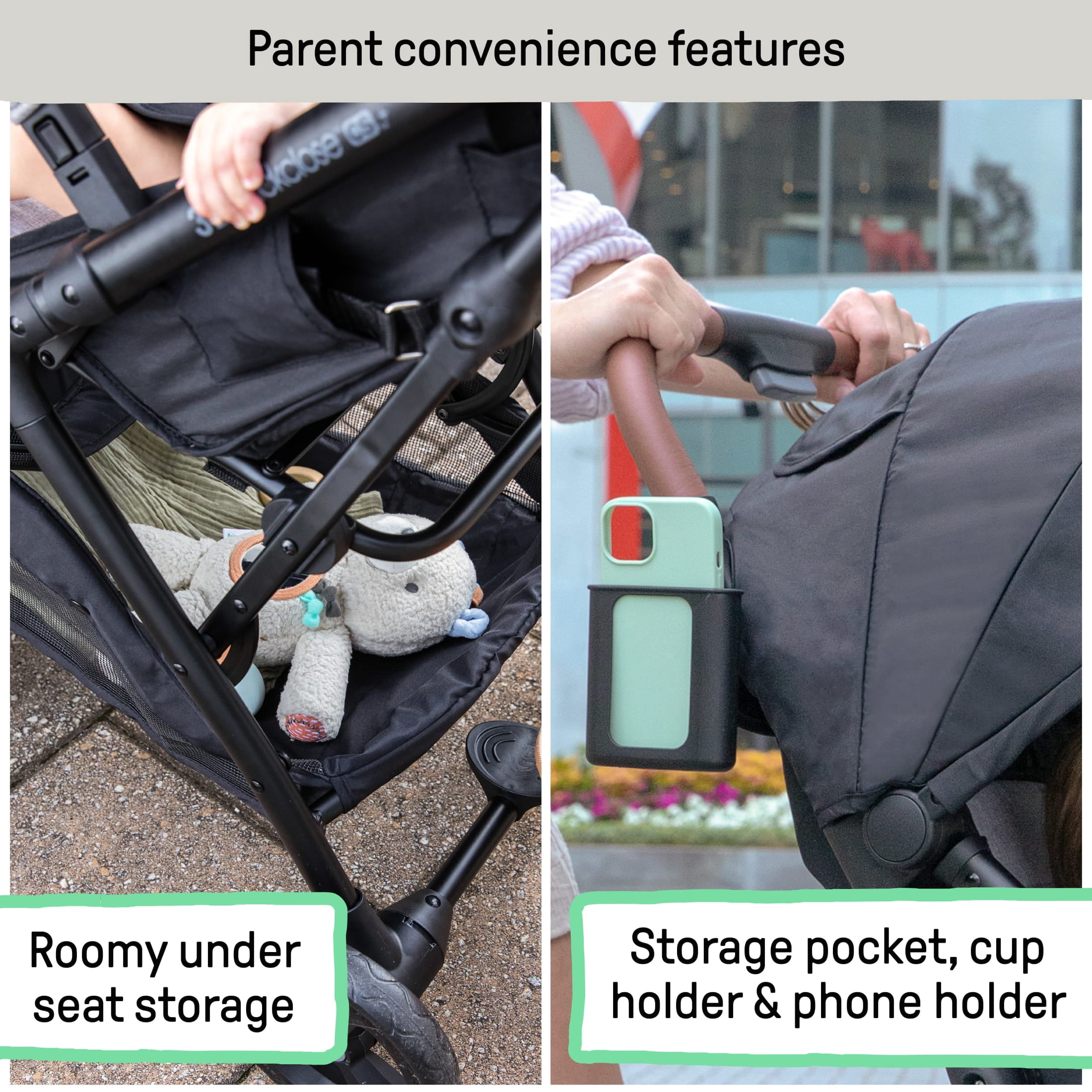 Ingenuity 3Dquickclose CS+ Compact Fold Infant Baby Stroller, Black - Image 5