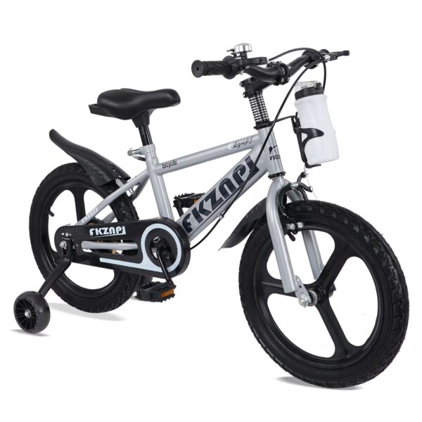iRerts Kids Bike, 16 Inch Kids Bicycle for Boys Girls Ages 3-7, Toddlers Bike with Water Bottle Holder, Training Wheels with Night Glow, Adjustable Seat, Gray