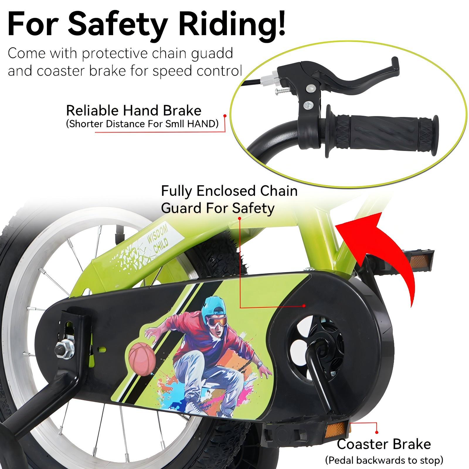 iRerts Kids Bike with Training Wheels, 18 Inch Kids Bicycle for Boys Girls Ages 5-10 Years Old, Girls Bicycles for Kids with Adjustable Seat, Fender and Varrier, Green - Image 5