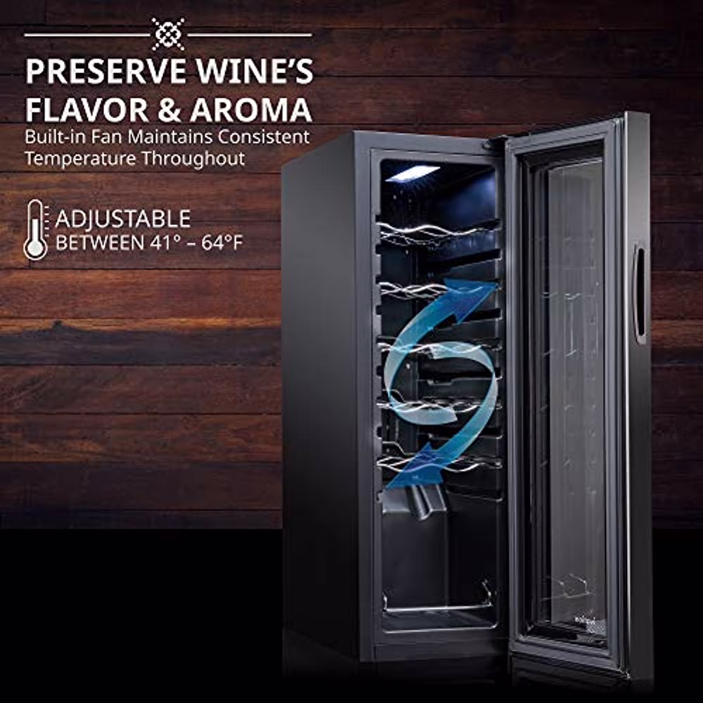 IVATION 12-Bottle Wine Cellar Refrigerator Black - Image 2