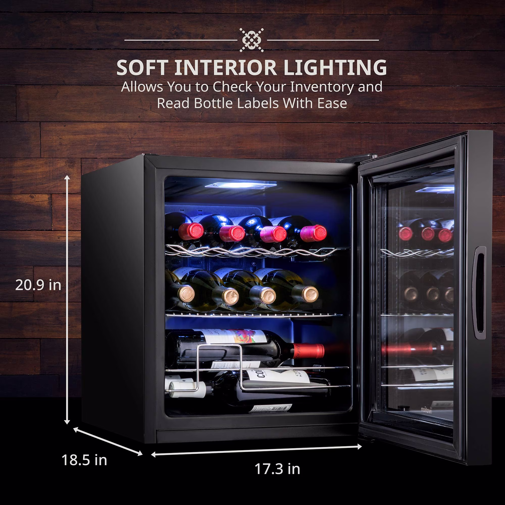 Ivation 12-Bottle Wine Cellar Refrigerator, Black - Image 2