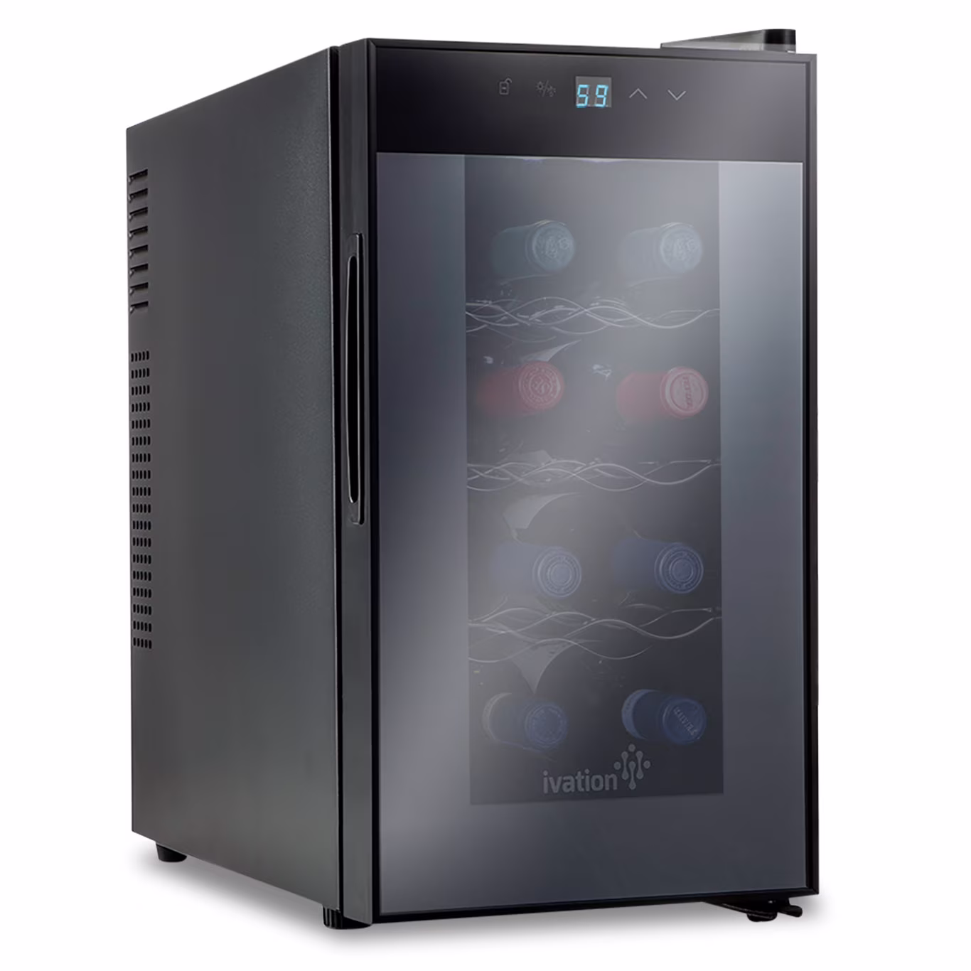 Ivation 8 Bottle Thermoelectric Wine Cooler/Fridge - Vertical - Black