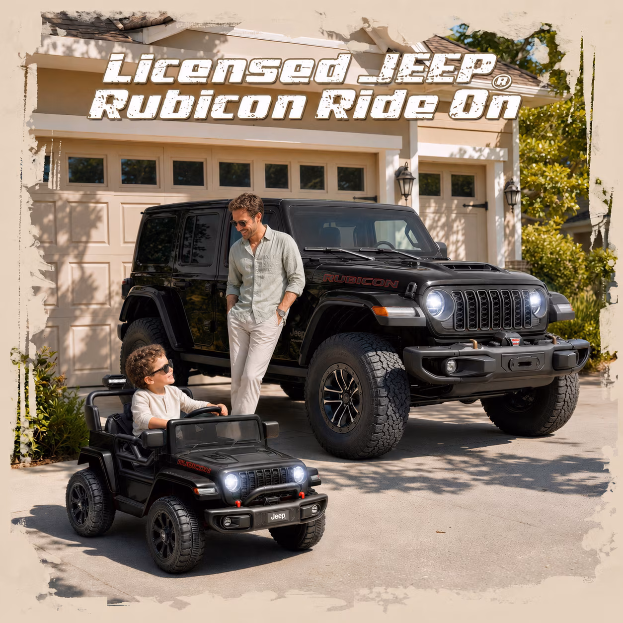 iYofe 12V Jeep Wrangler Rubicon Powered Ride On Car, Electric Car for Kids Age 3-5 w/Rear Wheels Suspension, Remote, Lights, Music - Image 3