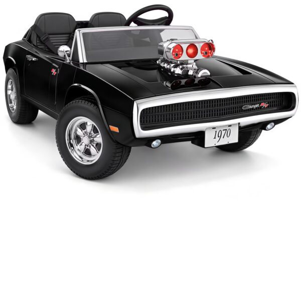 iYofe 24V 2 Seater Licensed 1970 Dodge Charger R/T Powered Ride on Cars, Kids Electric Toys Car with Remote Control, 4 Wheels Spring Suspension, Black