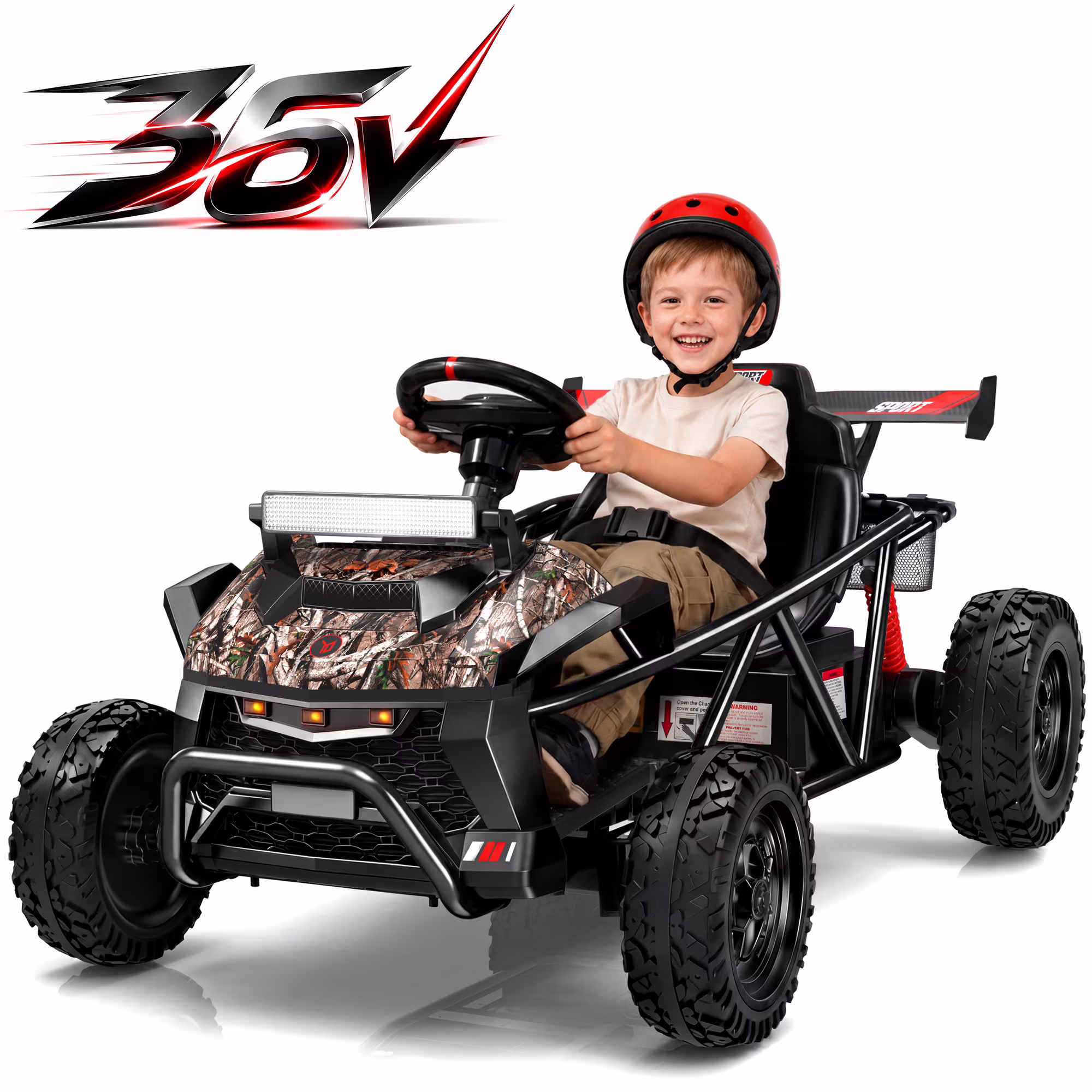 iYofe 36V Ride on Car, 500W Electric Ride on Toy for Big Kids with 3-Position Adjustable Seat, up to 9 MPH, EVA Wheels, Bluetooth, Ages 6+, Black - Image 2