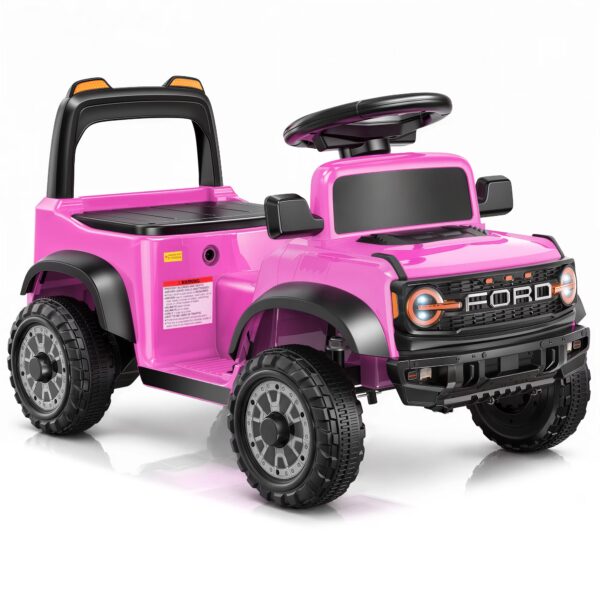 iYofe Ford Bronco Raptor 12V Ride On Cars for Toddler, Kids Electric Car with Music and Lights, Pink