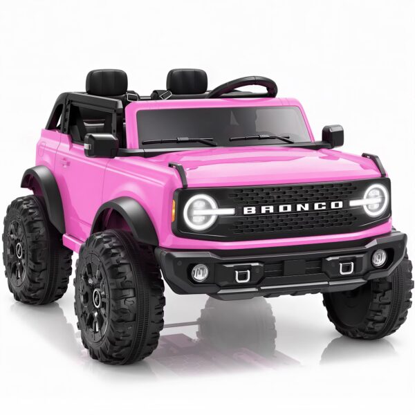 iYofe Licensed Ford Bronco 24V 2 Seater Powered Ride On w/Remote Control, 4-Wheel Suspension, Lights, Music, Ride On Truck for Kids Ages 3