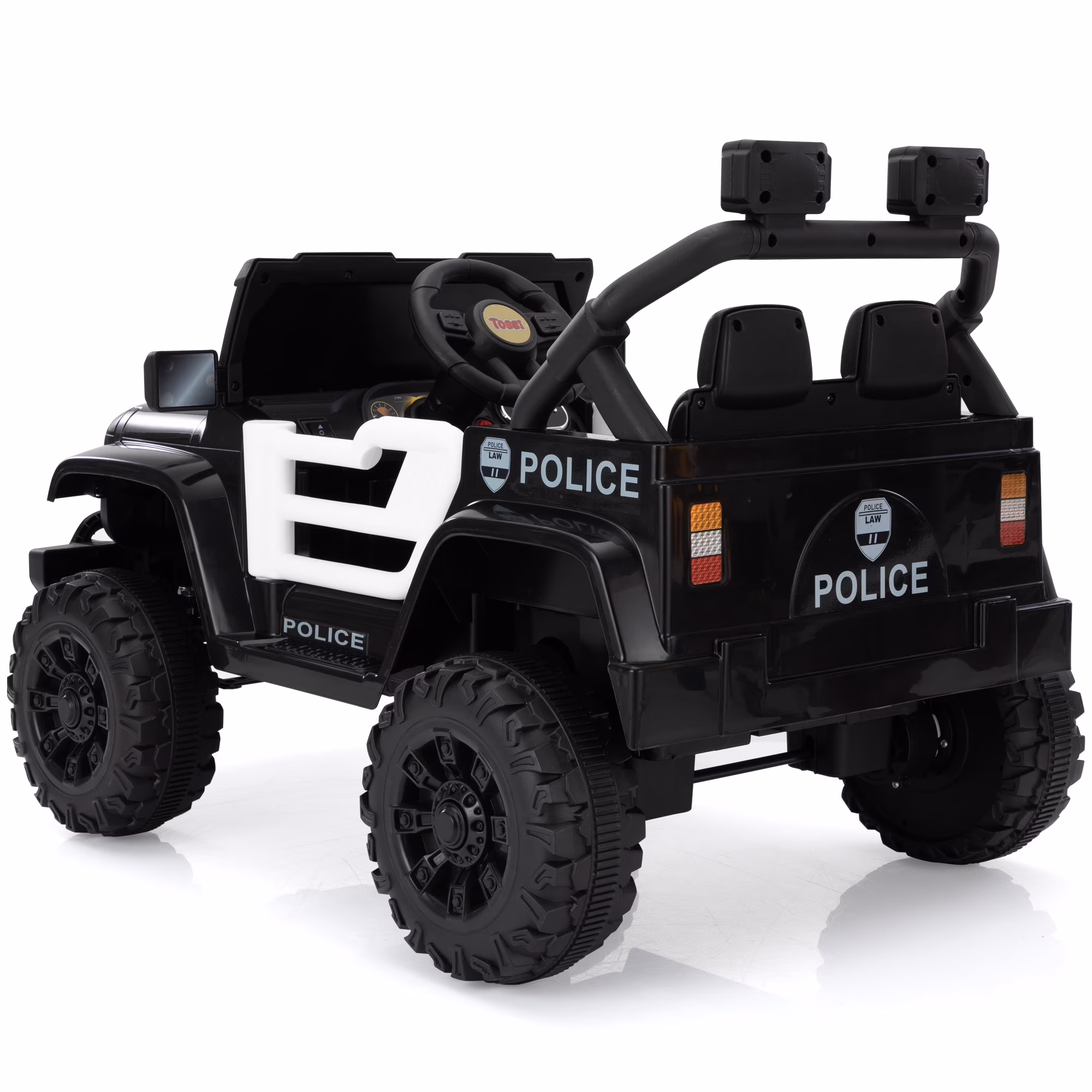 Jaxpety 12V Ride On Police Car for Girls & Boys, Battery Powered Police Jeep Cop Cars with 2.4G Remote Control,Music, Headlights, MP3 Player and Power Display,Black - Image 5