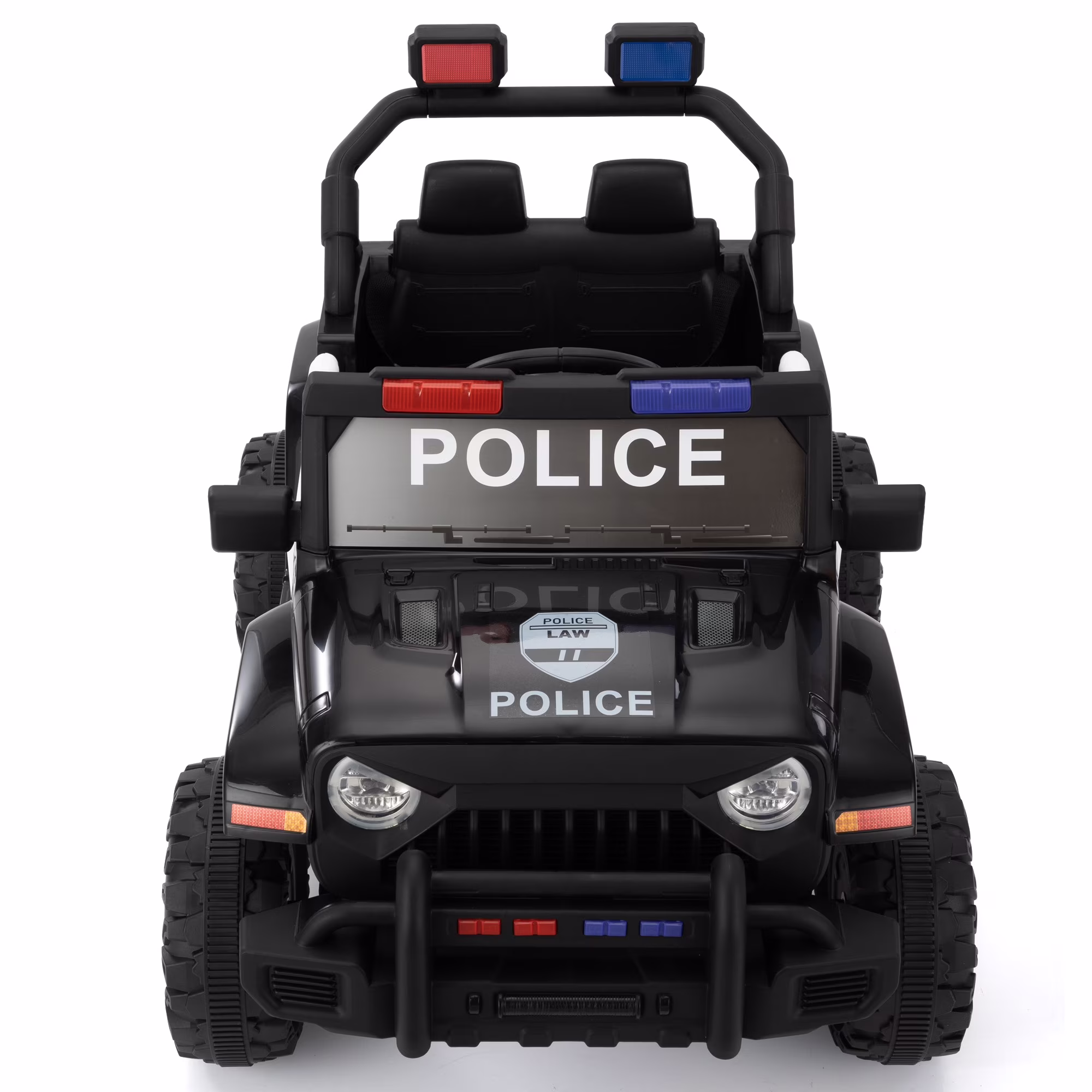 Jaxpety 12V Ride On Police Car for Girls & Boys, Battery Powered Police Jeep Cop Cars with 2.4G Remote Control,Music, Headlights, MP3 Player and Power Display,Black - Image 3