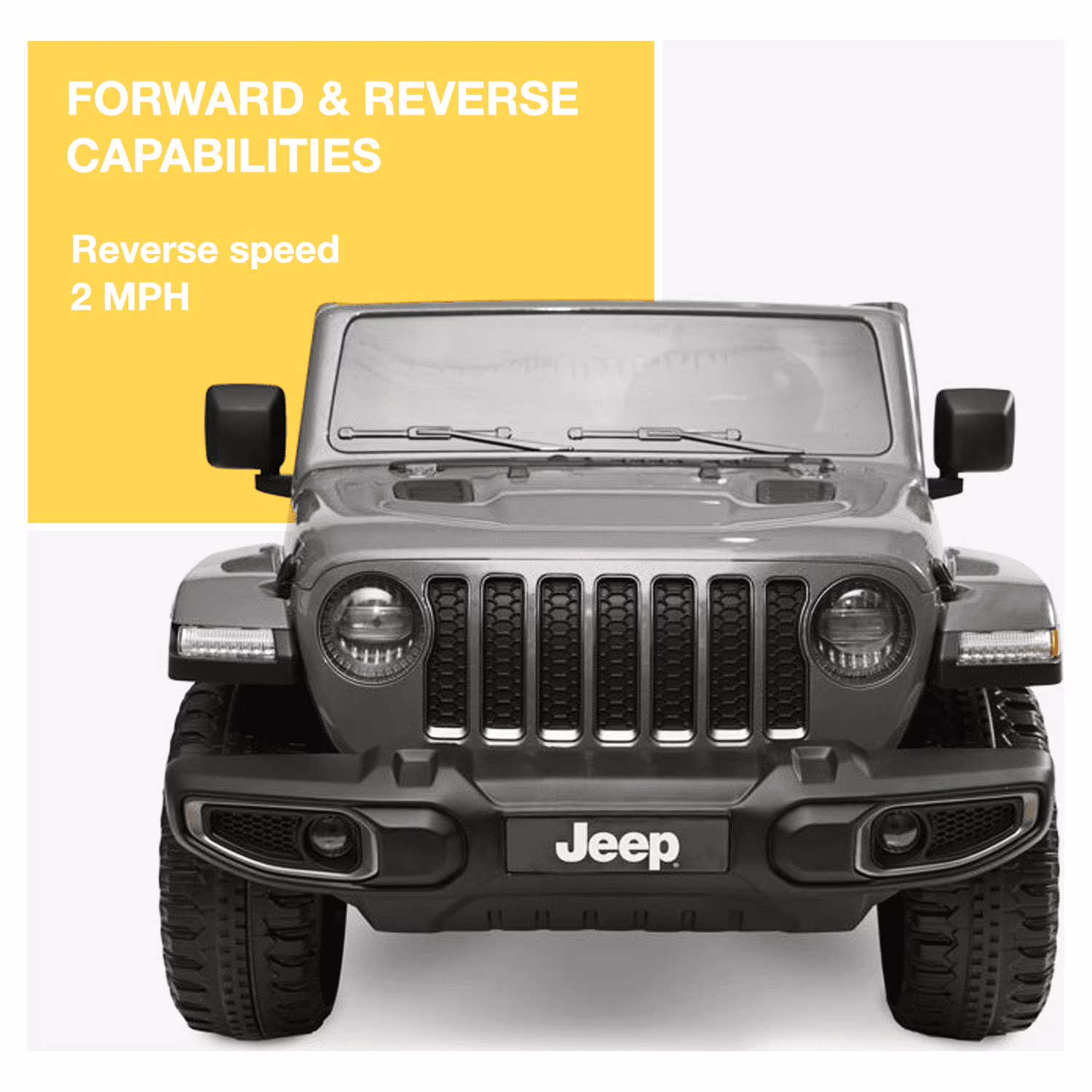 Jeep Gladiator Rubicon 12V Battery Powered Ride on, 2 Seater, Children Ages 3-5, Max Spped 5 MPH, Gray - Image 2