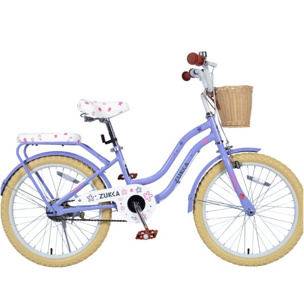 JERFIT 20 inch Girls Bike for 7-10 Years Old, Purple Kids Bicycle with Front Basket, Carbon Steel Frame, Single Speed, No Training Wheels
