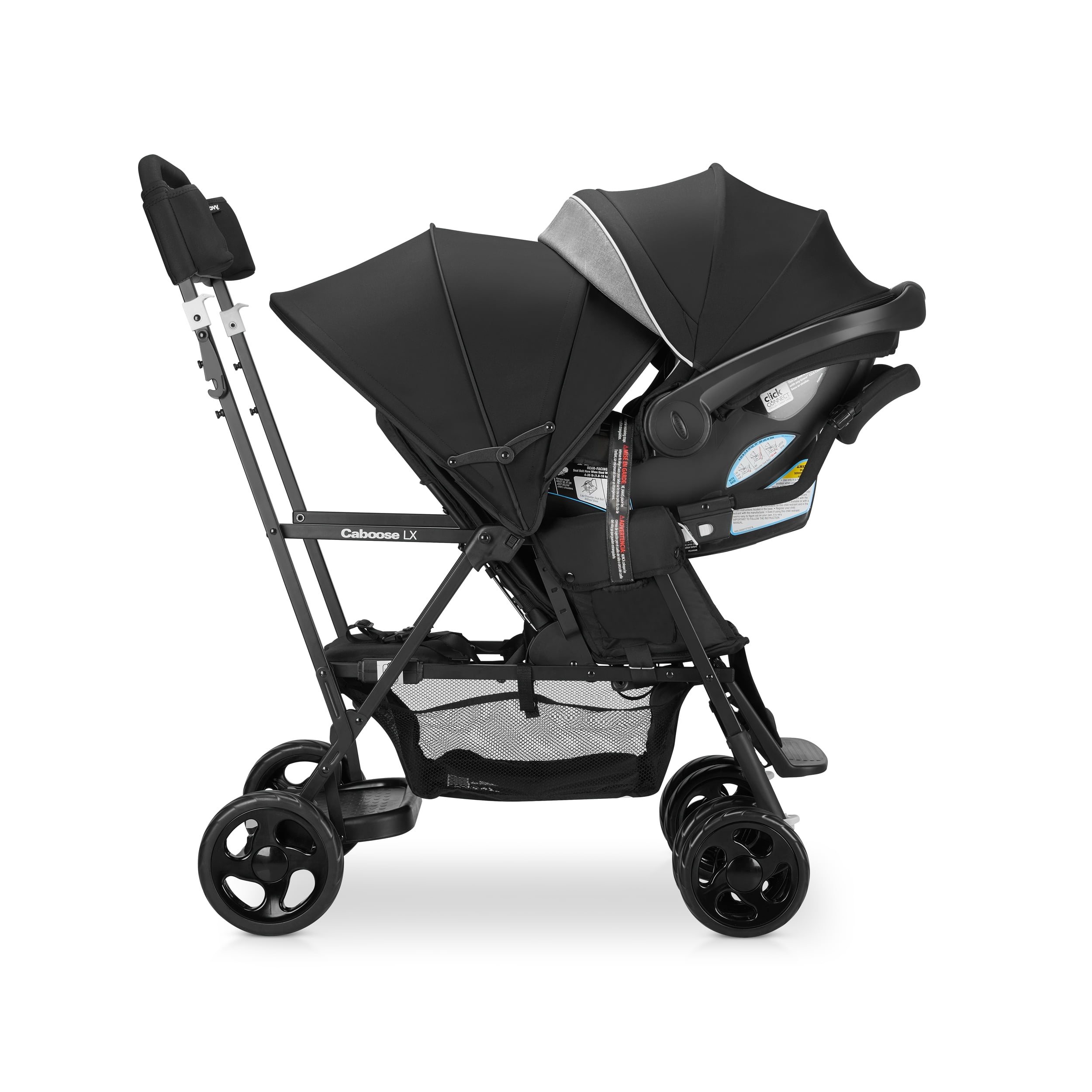 Joovy Caboose LX Tandem Stand-on Stroller, Black - Image 4