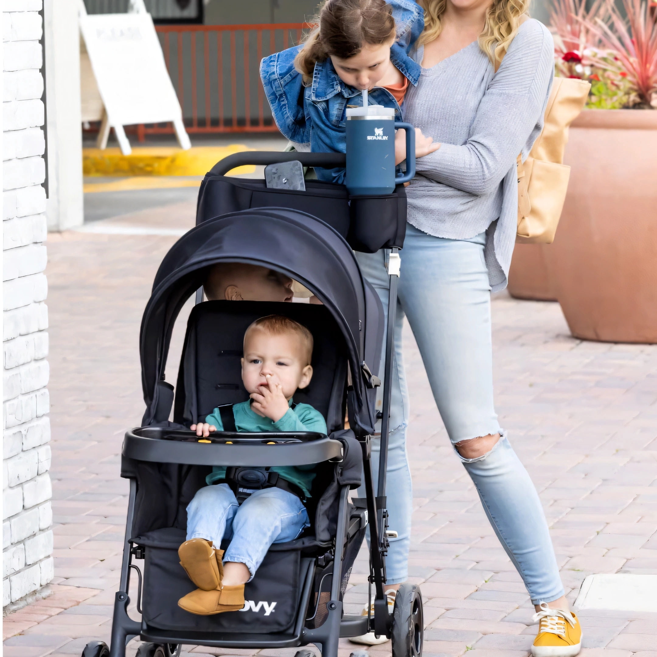 Joovy Caboose LX Tandem Stand-on Stroller, Black - Image 3