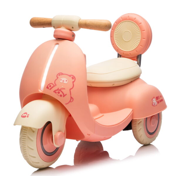 Joyracer 12V Kids Ride on Electric Motorcycle, Toddler Ride on Scooter with Remote Control, 3 Wheel Design, Dual Motors, Soft Start, Bluetooth Music, LED Headlight, Wooden Handle