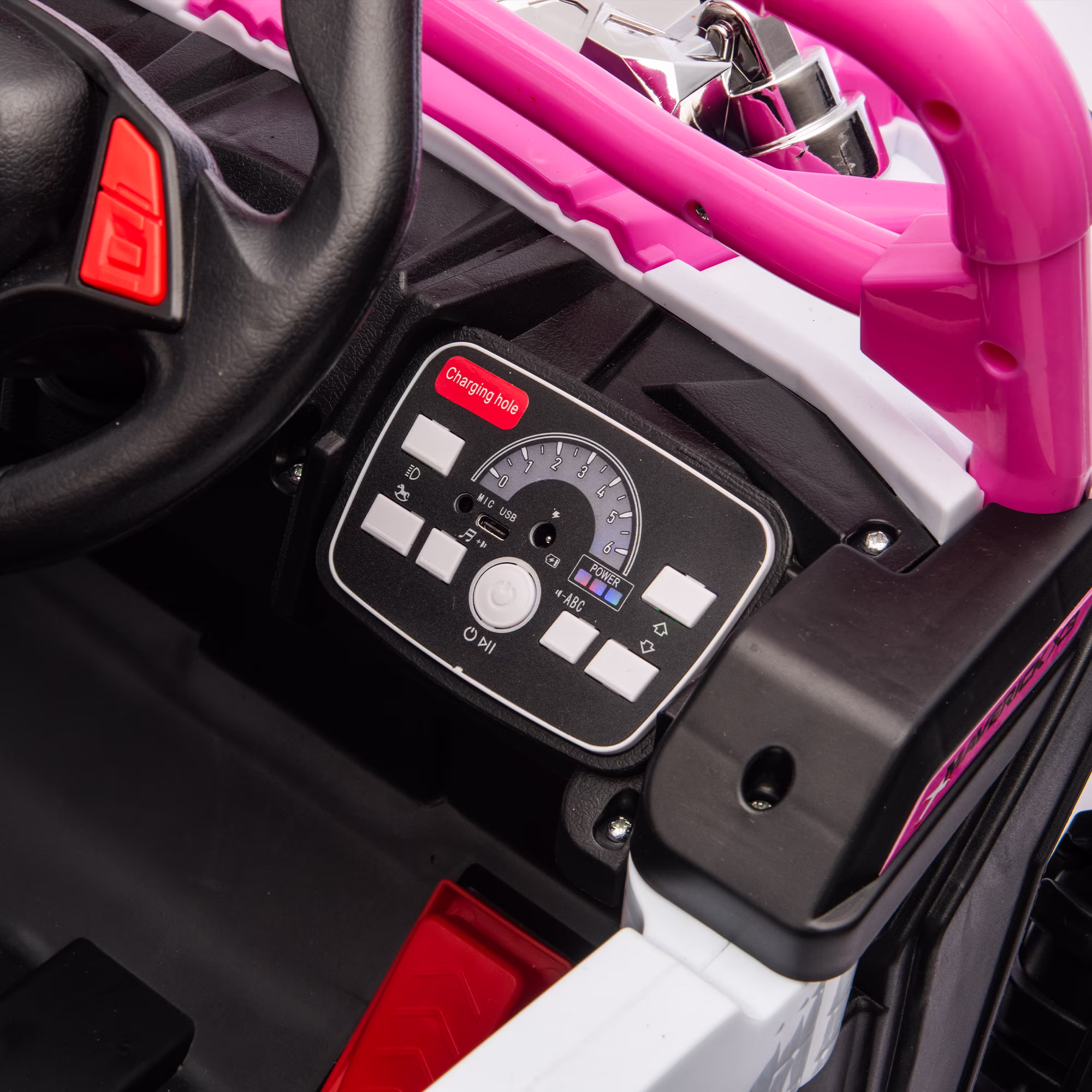 Joyracer 12V Ride On Toy for Kids Ages 3-8 with Parent Remote Control, LED Lights, Music, Comfortable Seat, Rose - Image 2