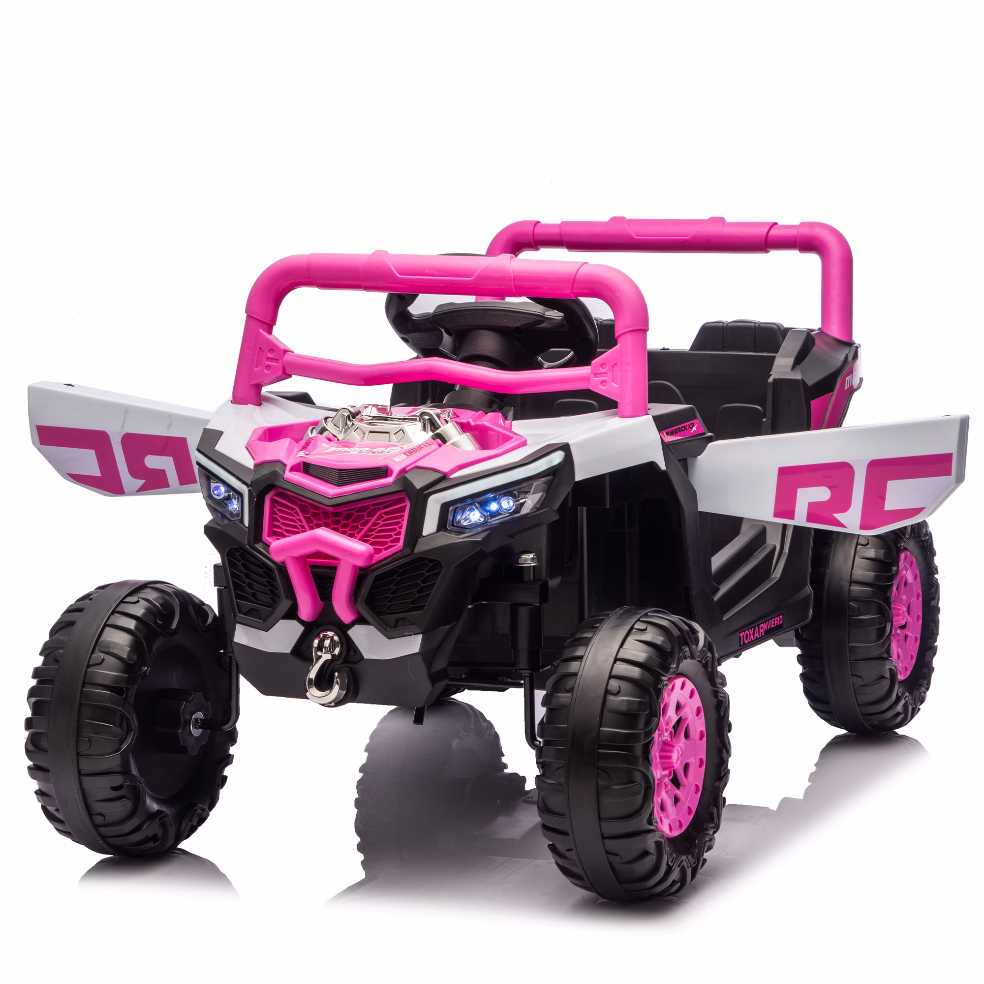 Joyracer 12V Ride On Toy for Kids Ages 3-8 with Parent Remote Control, LED Lights, Music, Comfortable Seat, Rose - Image 5