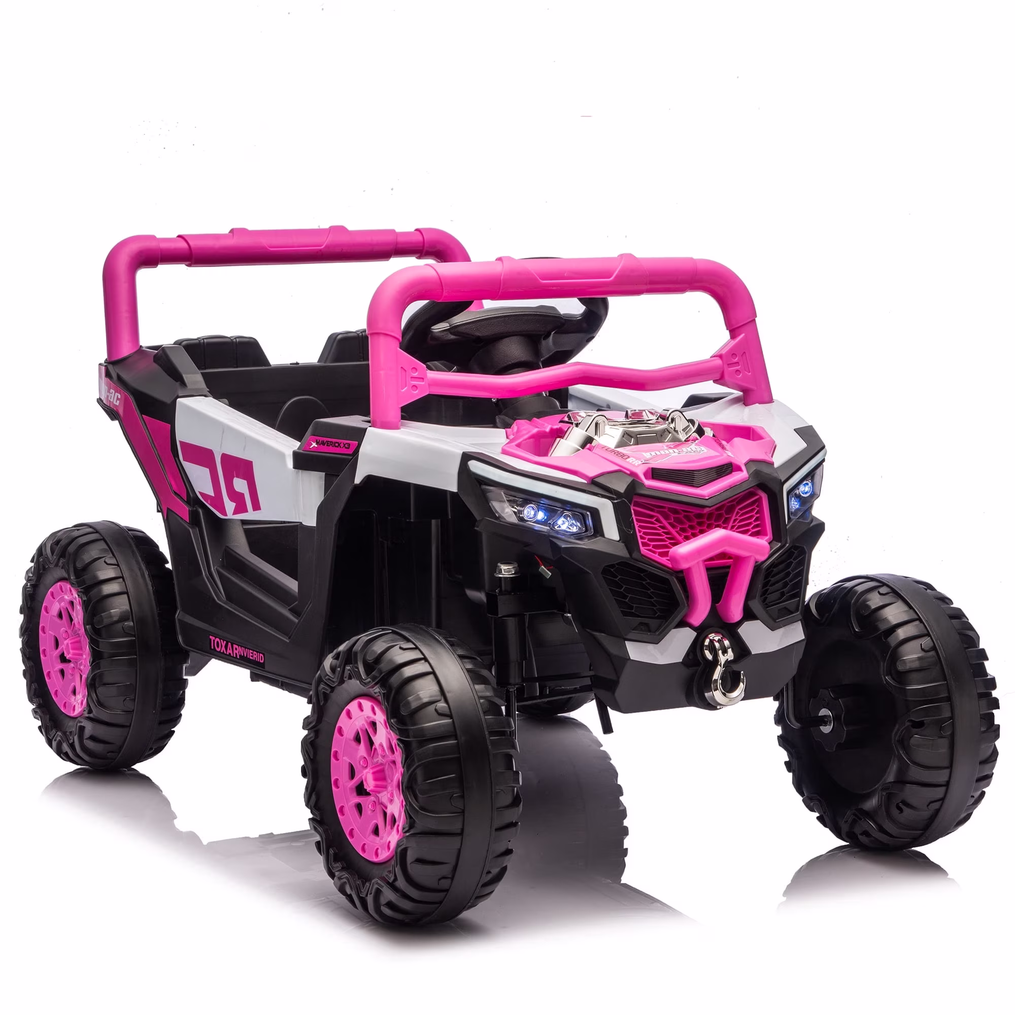 Joyracer 12V Ride On Toy for Kids Ages 3-8 with Parent Remote Control, LED Lights, Music, Comfortable Seat, Rose