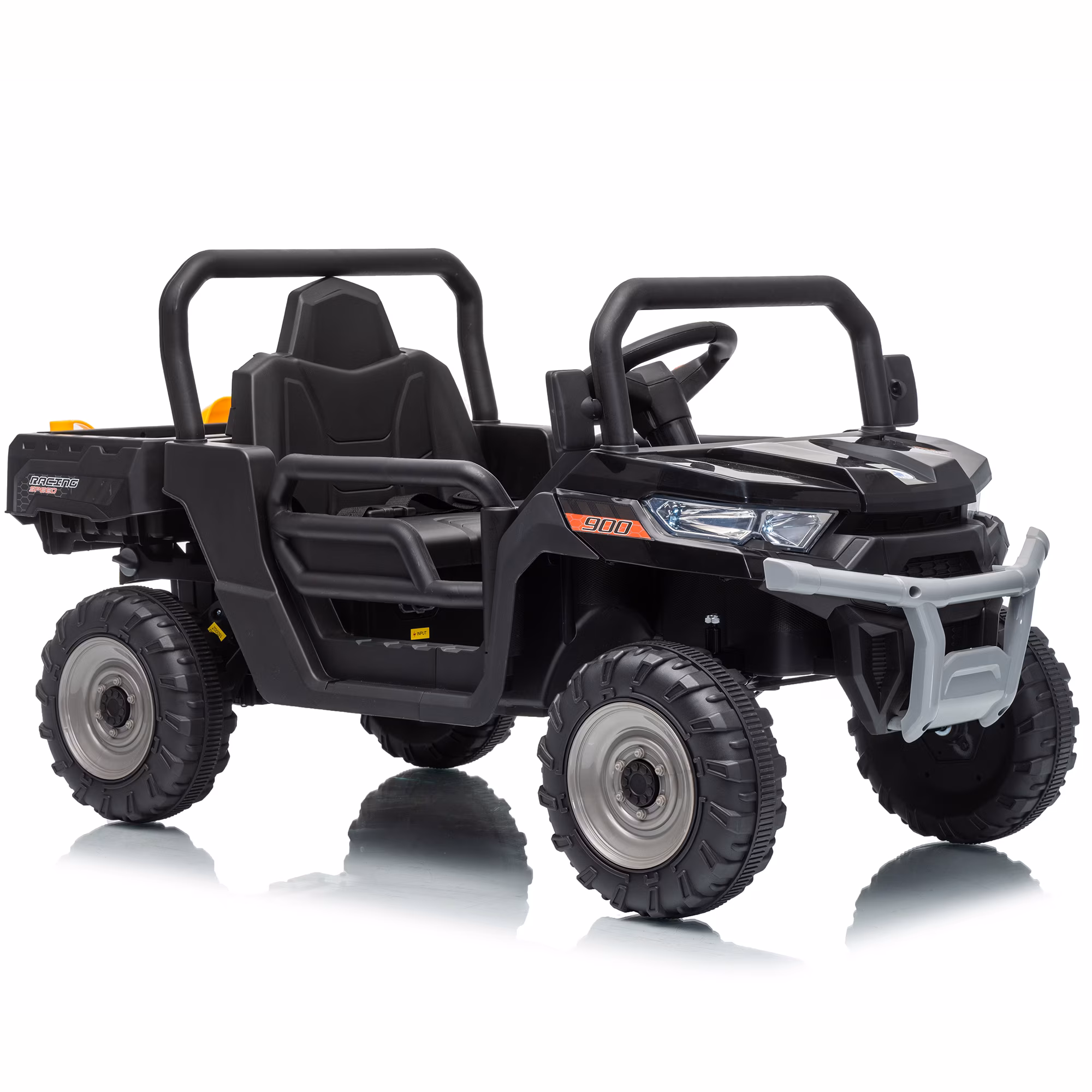 Joyracer 12V Ride on Toys with Remote Control, Power Car Wheels for Ages 2-5 with Shovel, Bluetooth Music, Spring Suspension, LED Lights, Black - Image 4