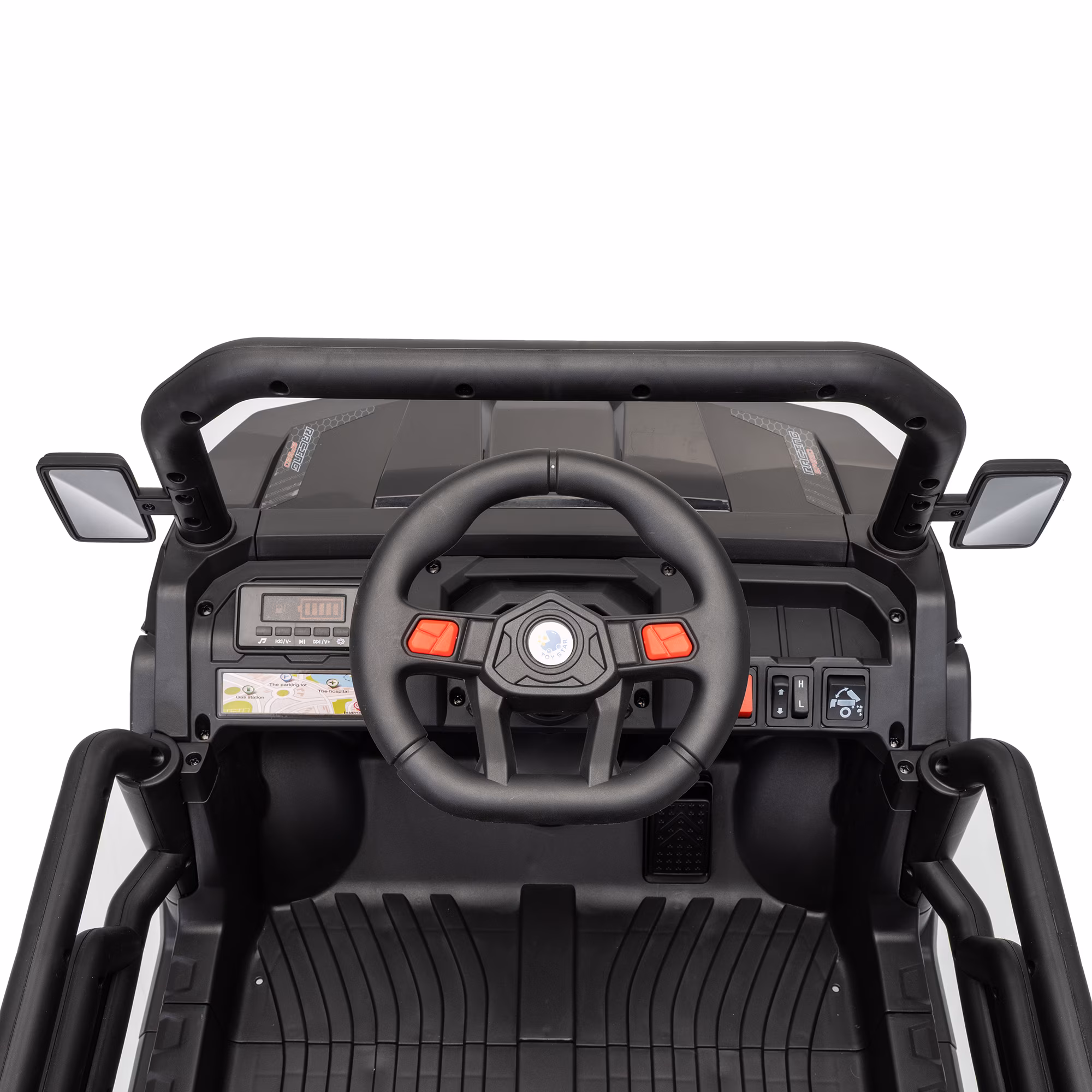 Joyracer 12V Ride on Toys with Remote Control, Power Car Wheels for Ages 2-5 with Shovel, Bluetooth Music, Spring Suspension, LED Lights, Black - Image 2