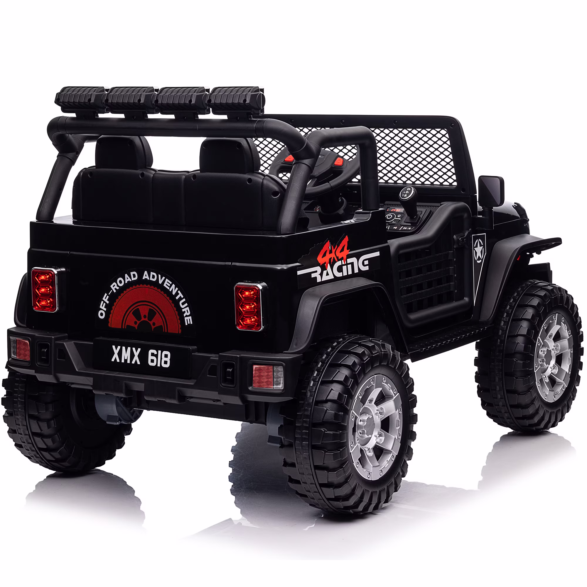 Joyracer 24V 2 Seater Kids Ride on Truck with Remote Control, 4×200W Motor, Electric Battery Powered Toys Car w/ 4 Wheels Spring Suspension, 3 Speeds, LED Lights, Bluetooth Music, Black - Image 4