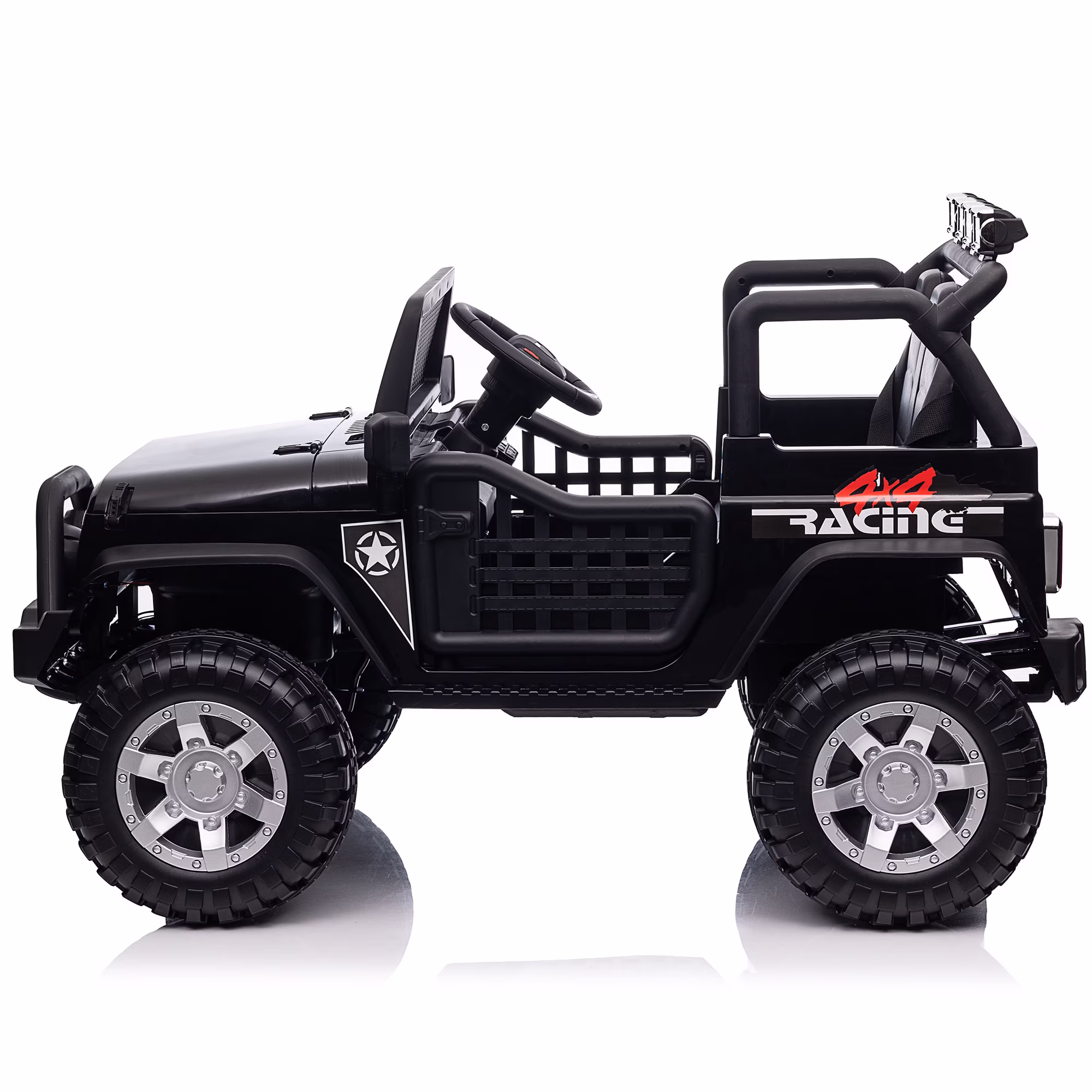 Joyracer 24V 2 Seater Kids Ride on Truck with Remote Control, 4×200W Motor, Electric Battery Powered Toys Car w/ 4 Wheels Spring Suspension, 3 Speeds, LED Lights, Bluetooth Music, Black - Image 2