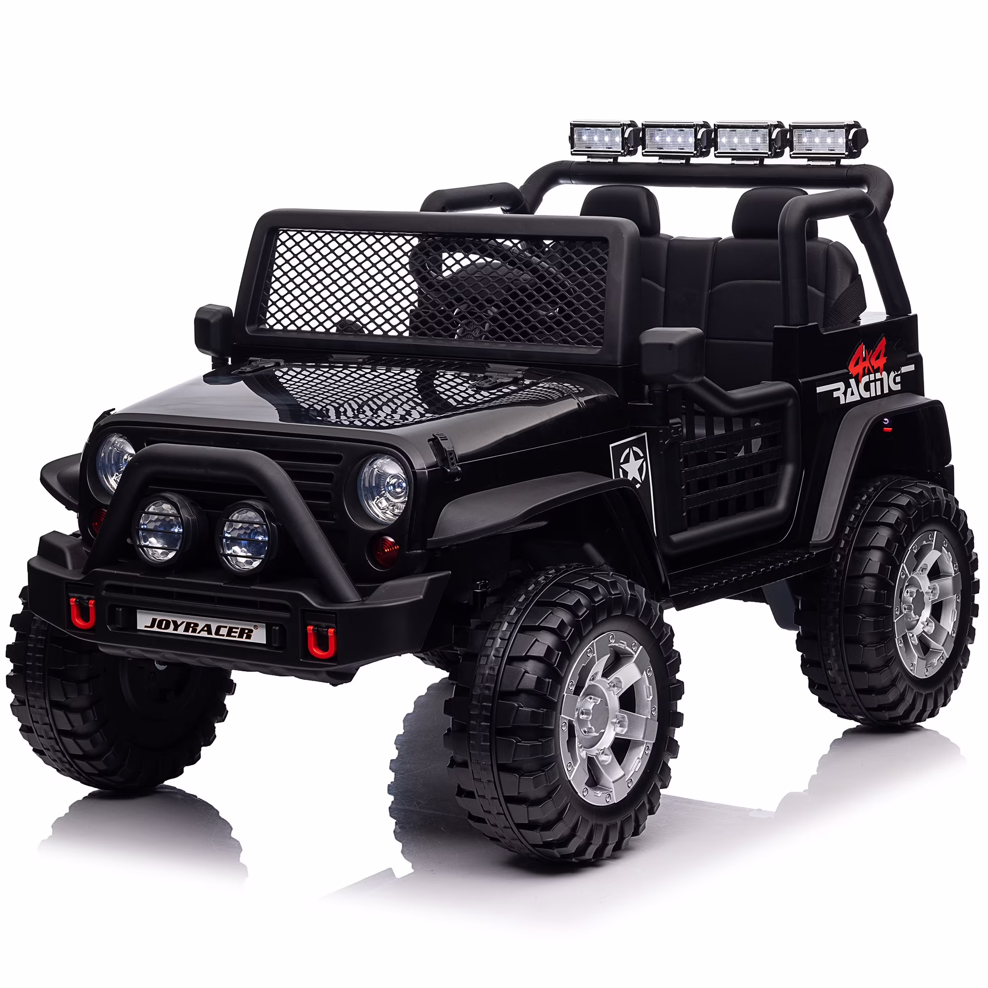 Joyracer 24V 2 Seater Kids Ride on Truck with Remote Control, 4×200W Motor, Electric Battery Powered Toys Car w/ 4 Wheels Spring Suspension, 3 Speeds, LED Lights, Bluetooth Music, Black - Image 3