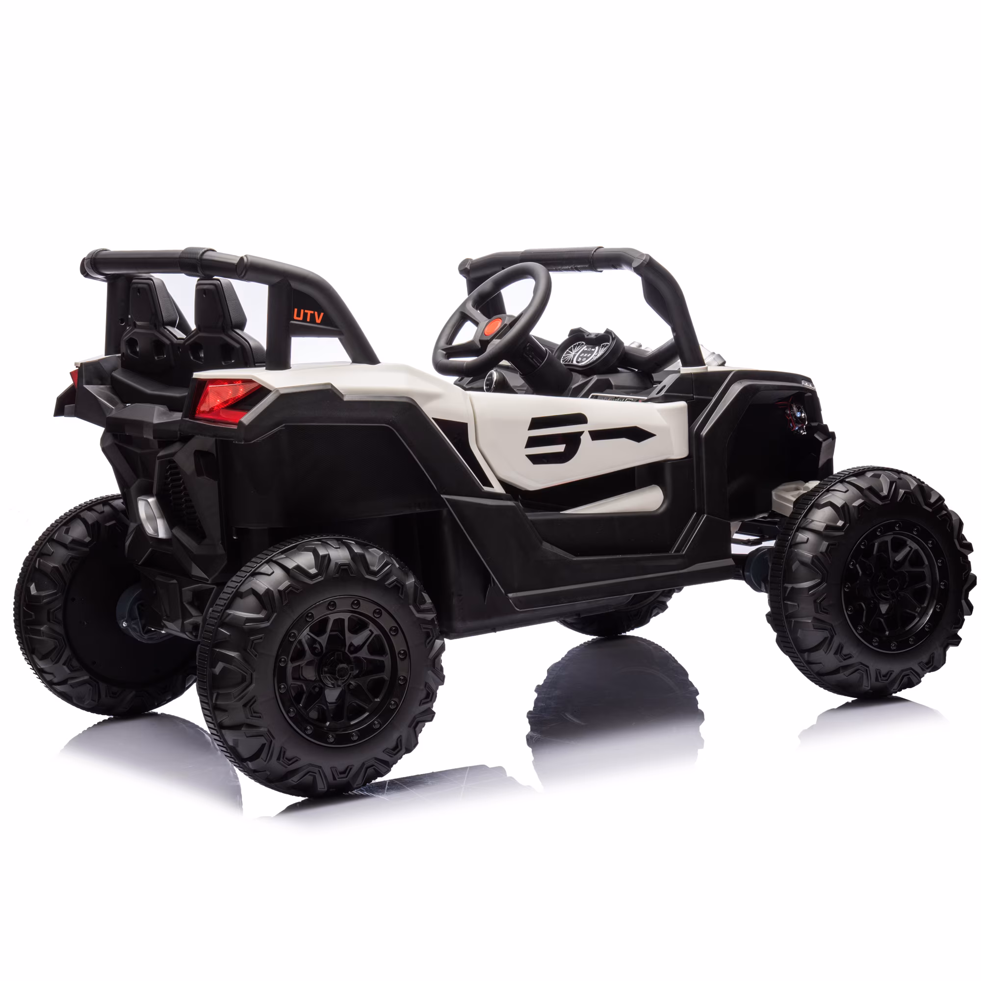 Joyracer 24V Ride Ons, 2 Seater Power Car Wheels, Gift for Kids with 800W Motor, LED Light, Bluetooth, Horn, White - Image 5