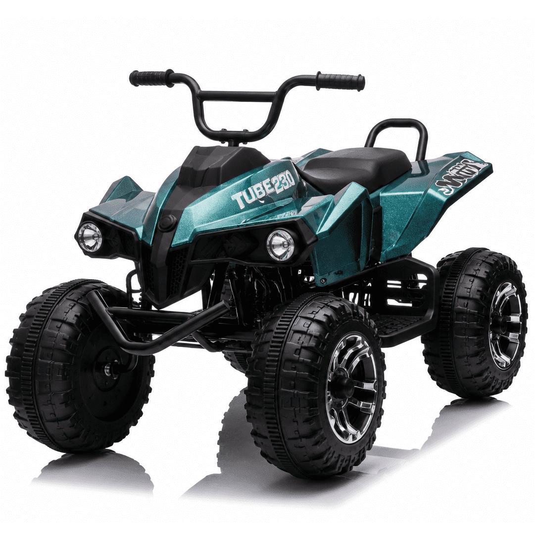 Joyracer 36V Ride on Toys for Kids, 400W Dual Quiet Motors Electric Ride on ATV, Two Seater Kids ATV with Steel Frame, PU Wheels, Bluetooth Music, Up to 6 MPH Speed, 4 Wheel Suspension, Green