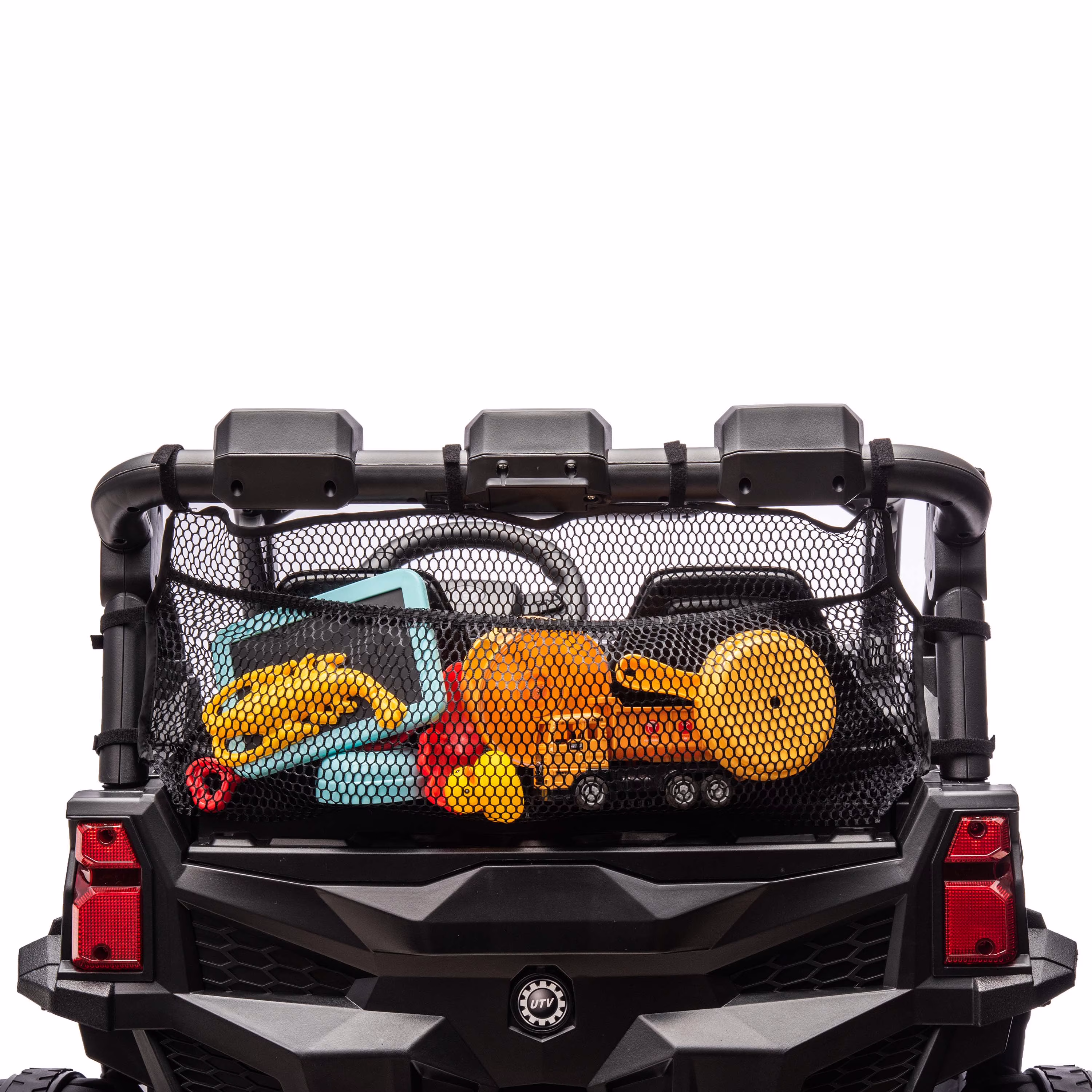 Joyracer 4WD 24 V Ride on Toys UTV with 2 XL Seaters, 4*200W Motor Kid Electric Power Car Wheels with Remote Control, LED Lights, Spring Suspension, 3 Speeds, Bluetooth Music, Black - Image 4