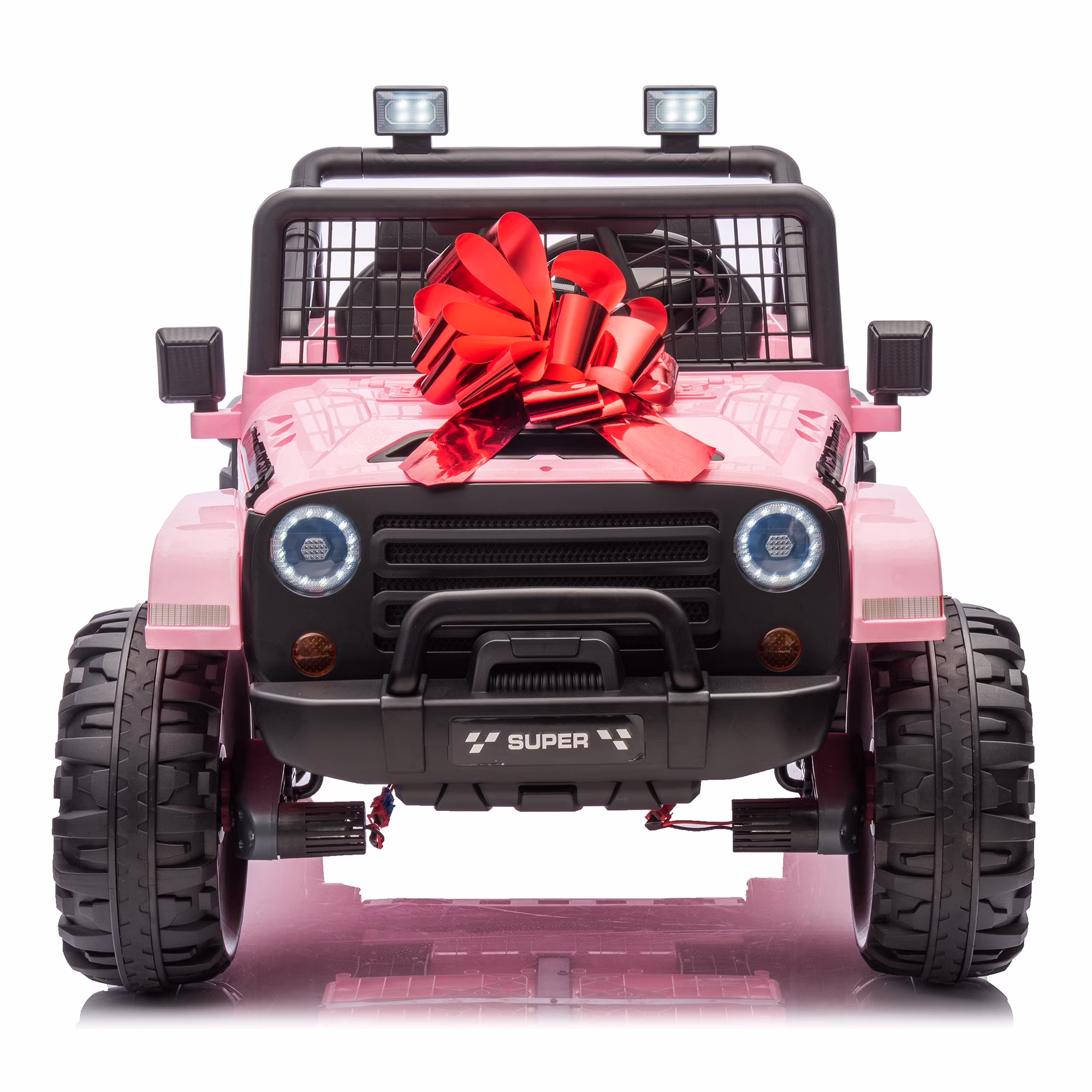 Joyracer 800W 24 Volt Ride on Toys for Big Kids, 4WD/2WD Switchable, 2 Seater Ride on Truck Car w/ Remote Control, Power Car Wheels, 3 Speeds, Spring Suspension, Bluetooth Music, Pink - Image 3
