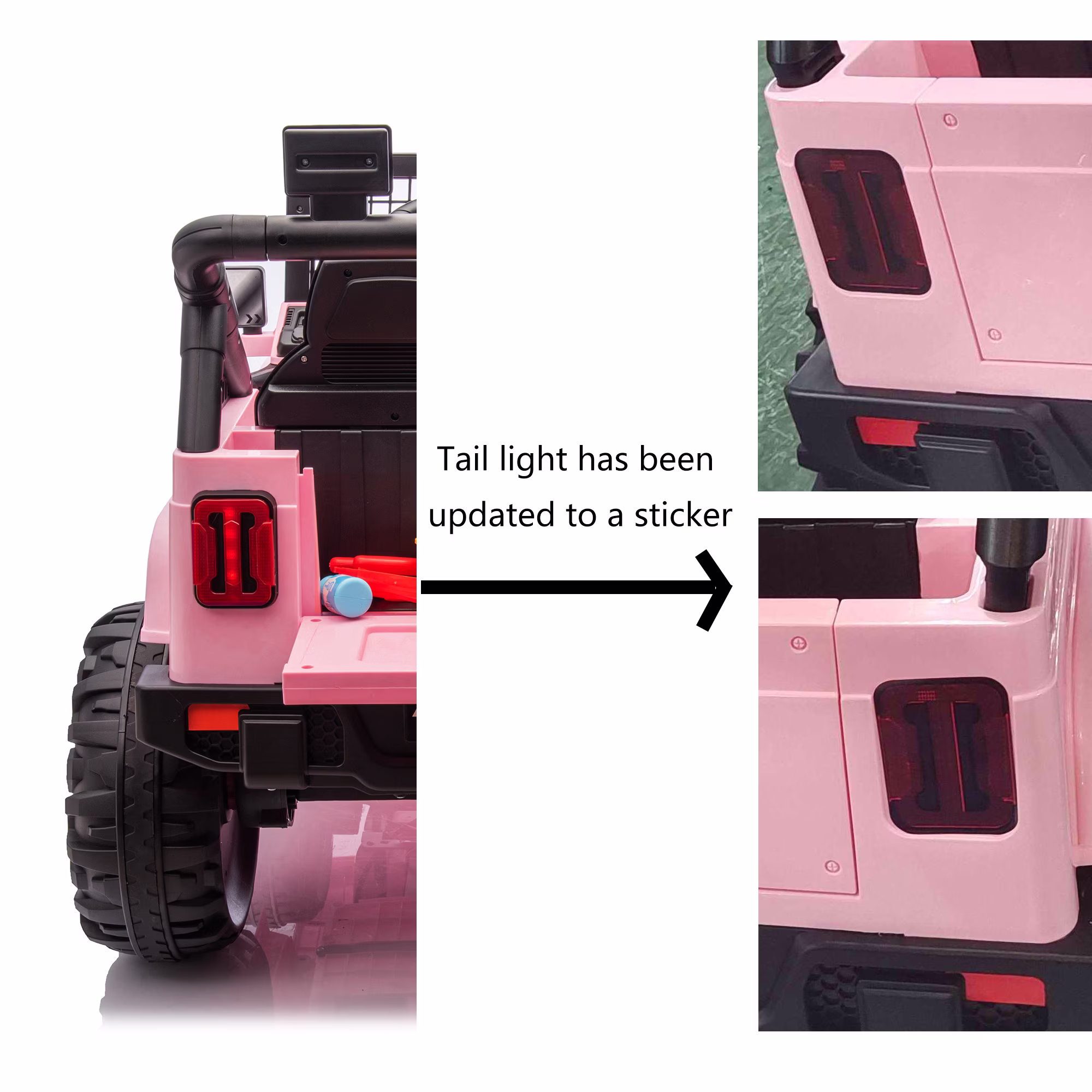 Joyracer 800W 24 Volt Ride on Toys for Big Kids, 4WD/2WD Switchable, 2 Seater Ride on Truck Car w/ Remote Control, Power Car Wheels, 3 Speeds, Spring Suspension, Bluetooth Music, Pink - Image 4
